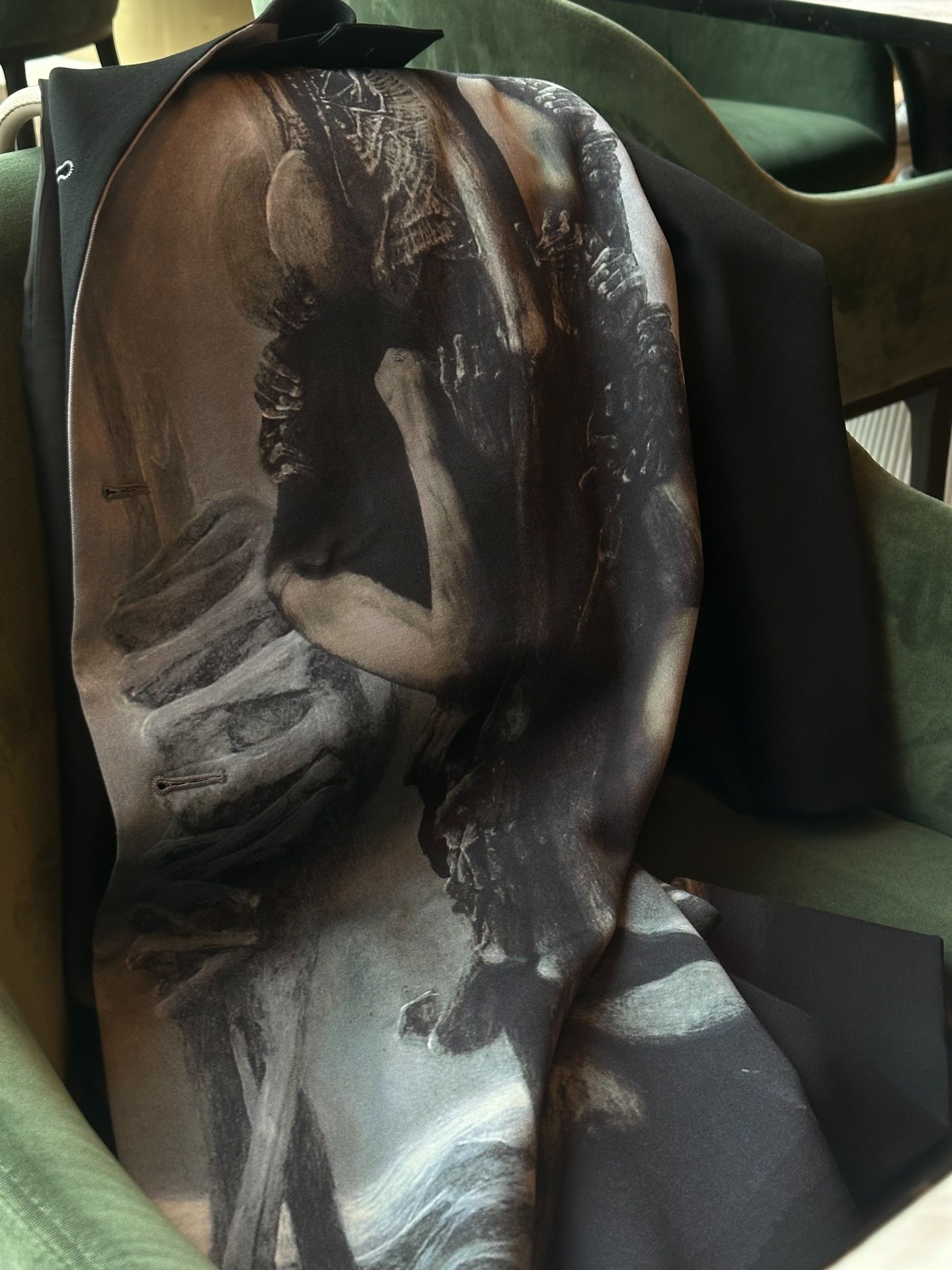Yohji Yamamoto 22AW Beksinski Art Coat — back