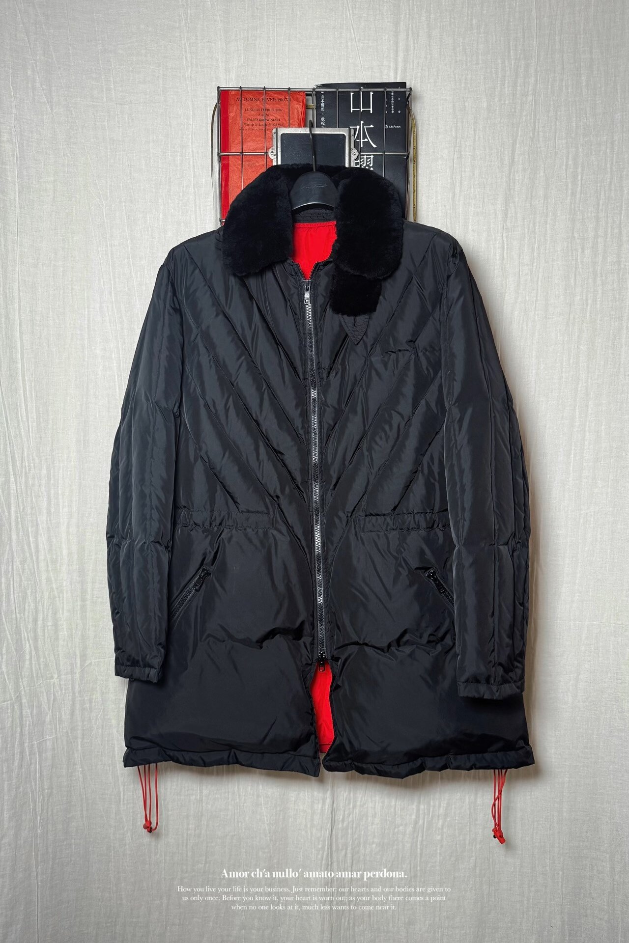 Yohji Yamamoto Y's Men Black Down Jacket — detail