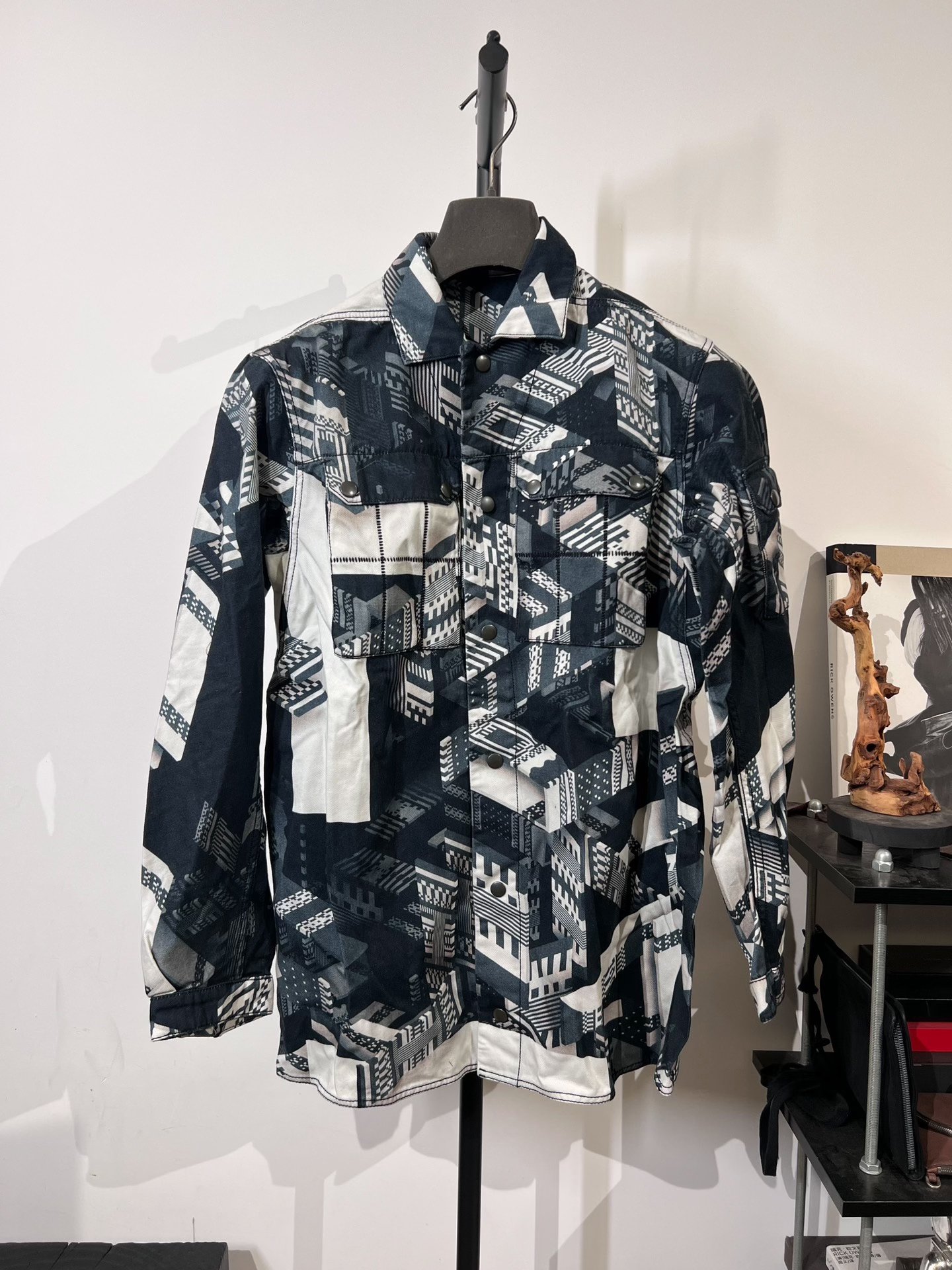 Boris Bidjan Saberi Geometric Print Shirt Jacket