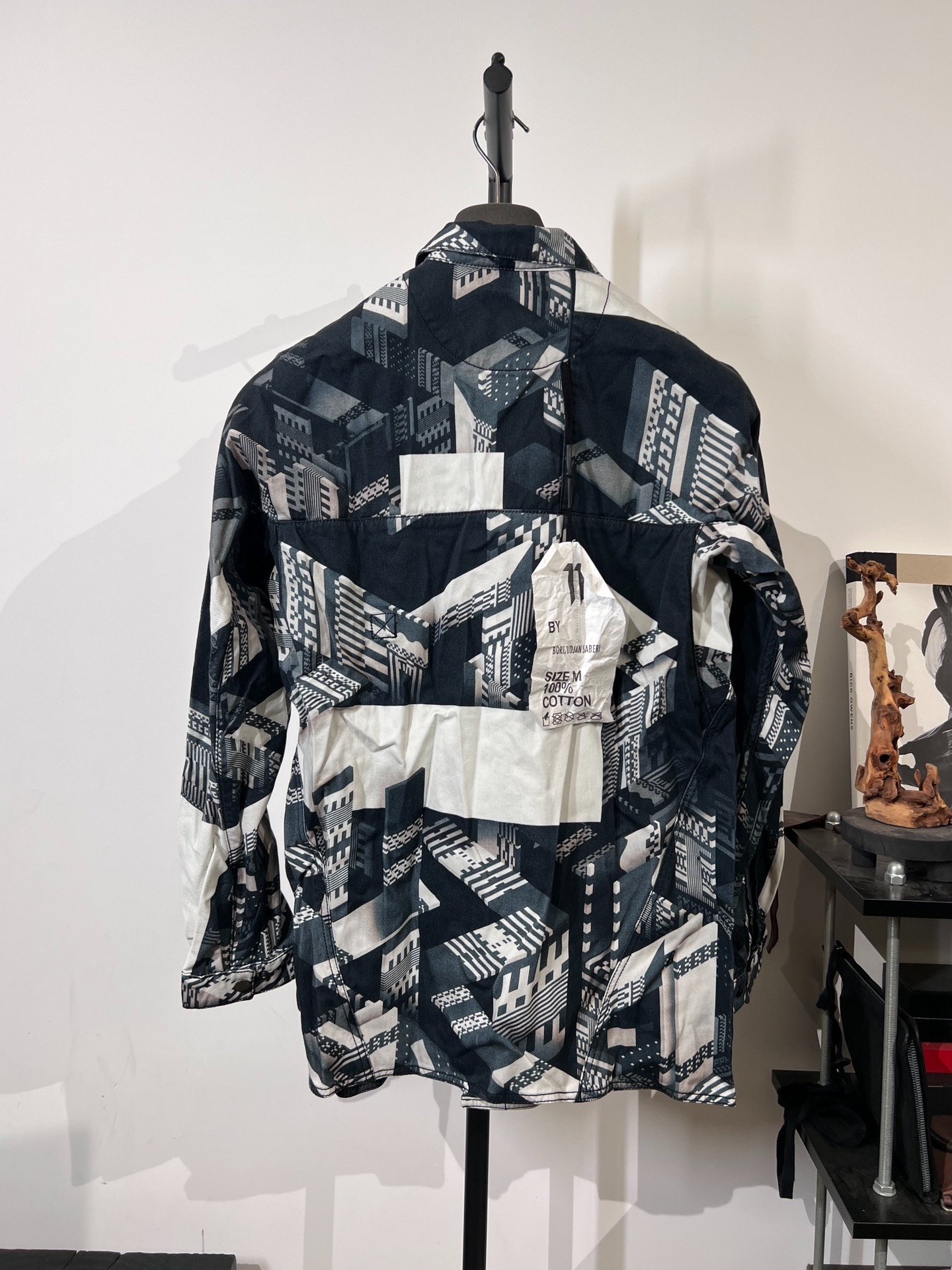 Boris Bidjan Saberi Geometric Print Shirt Jacket — front