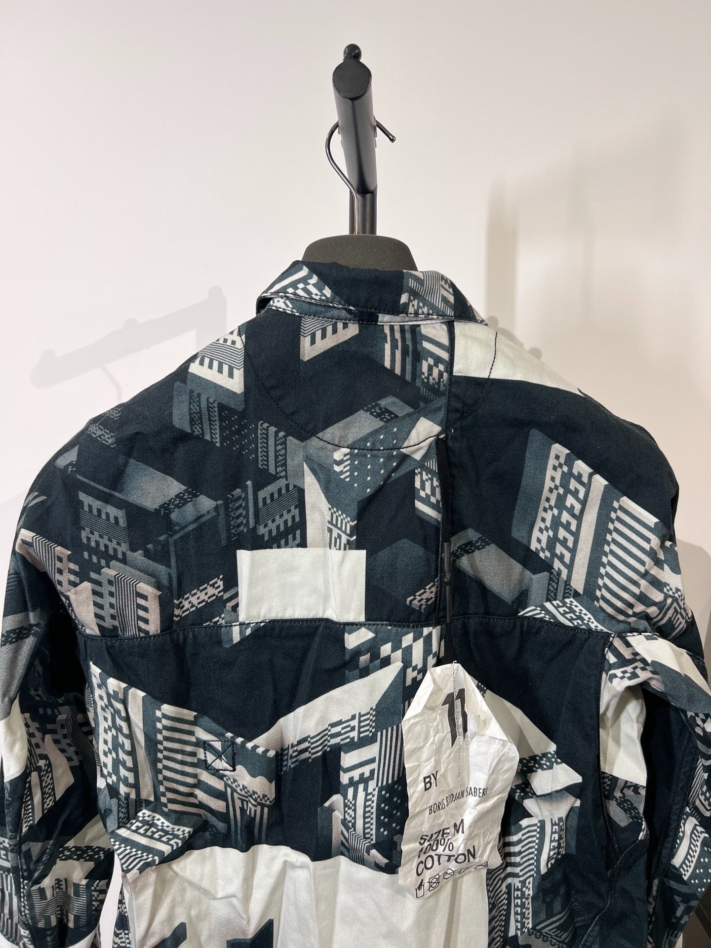 Boris Bidjan Saberi Geometric Print Shirt Jacket — back