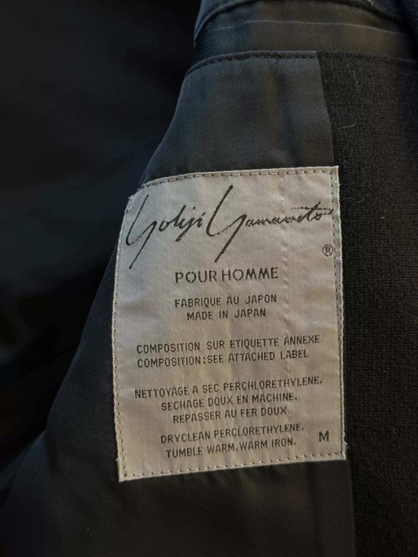Yohji Yamamoto 89AW Note Blazer Set — detail
