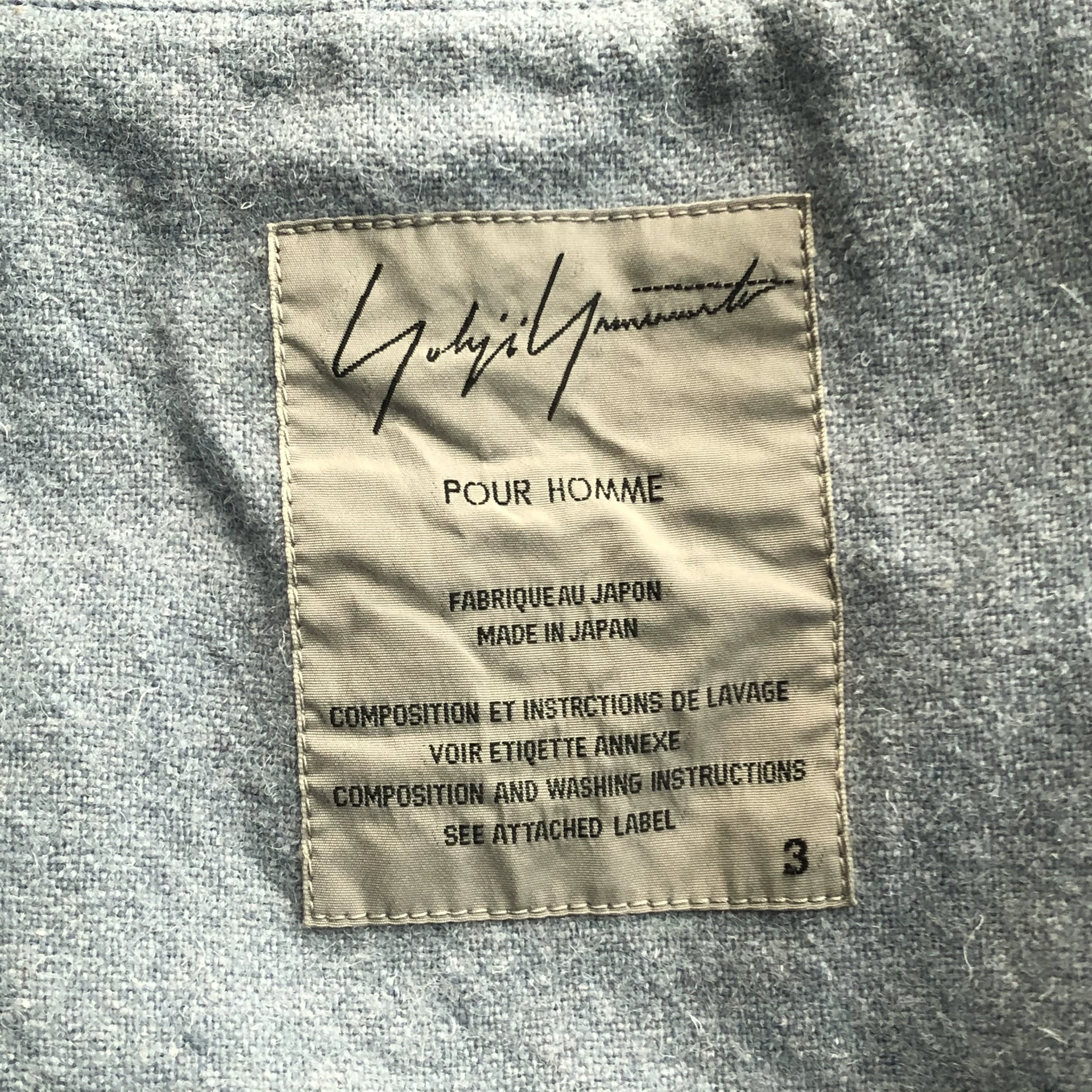 Yohji Yamamoto 01AW Haze Blue Coat — back