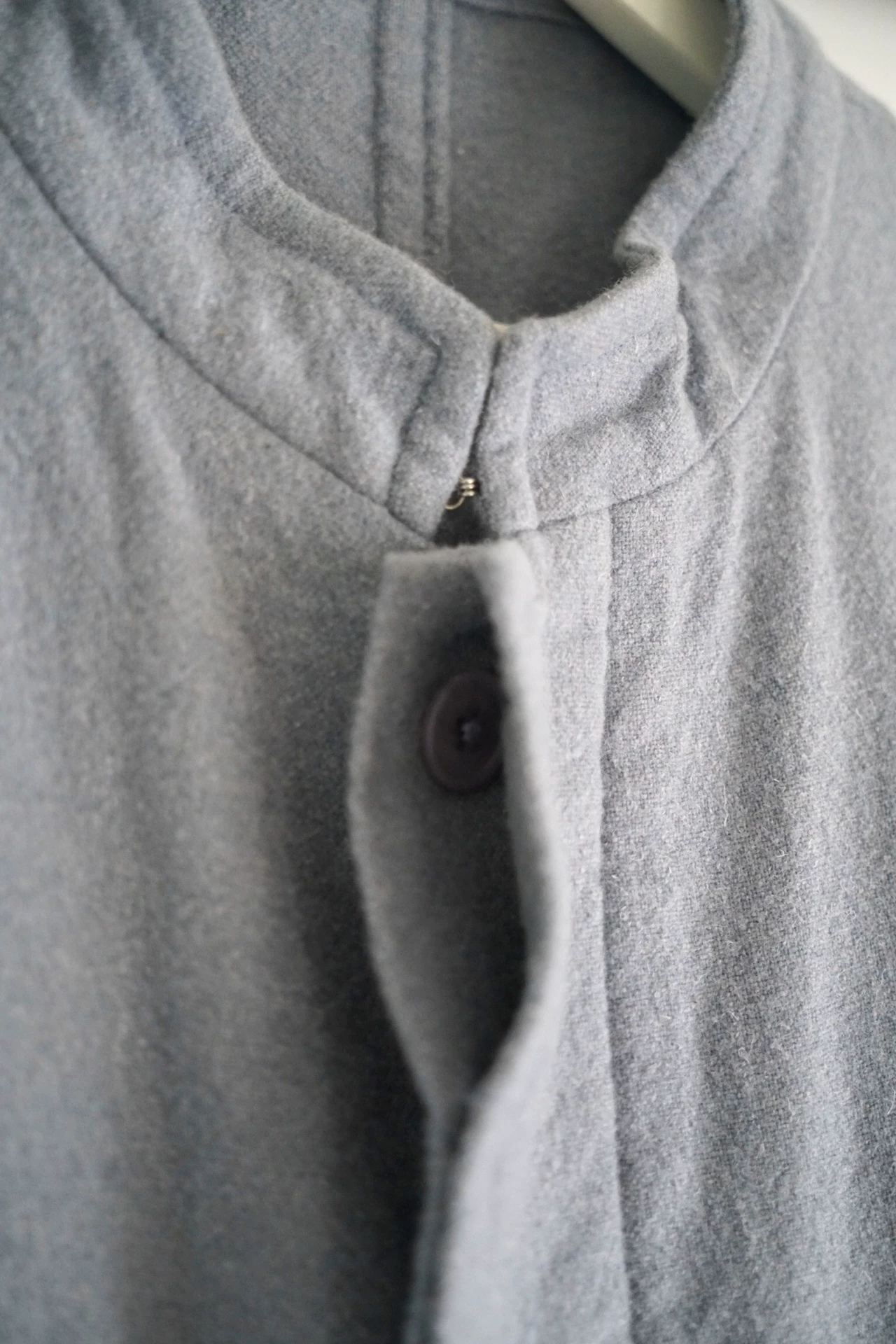 Yohji Yamamoto 01AW Haze Blue Coat — detail