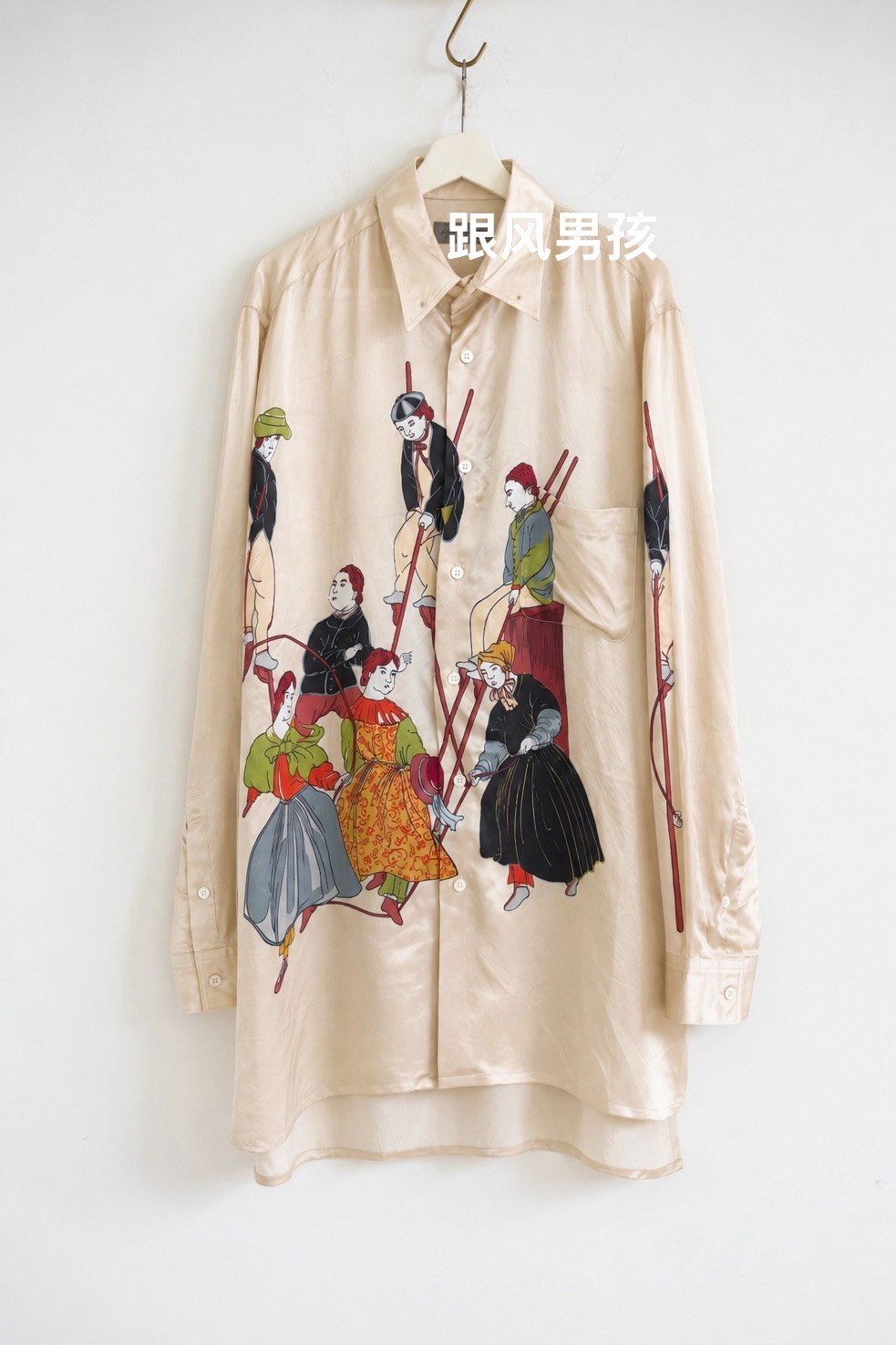 Yohji Yamamoto 95AW Beige Print Shirt