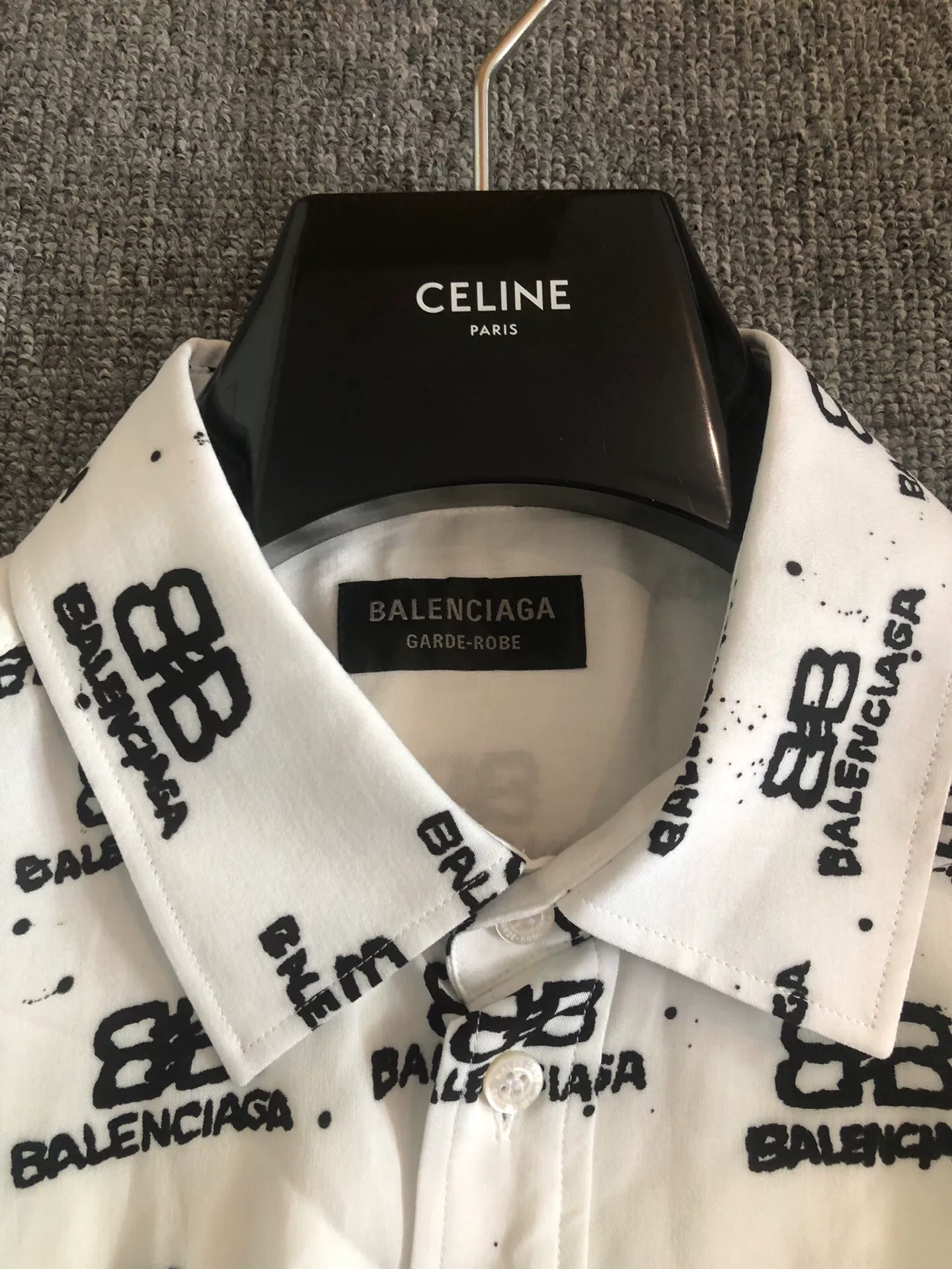 Balenciaga BB Logo Oversized White Shirt — detail