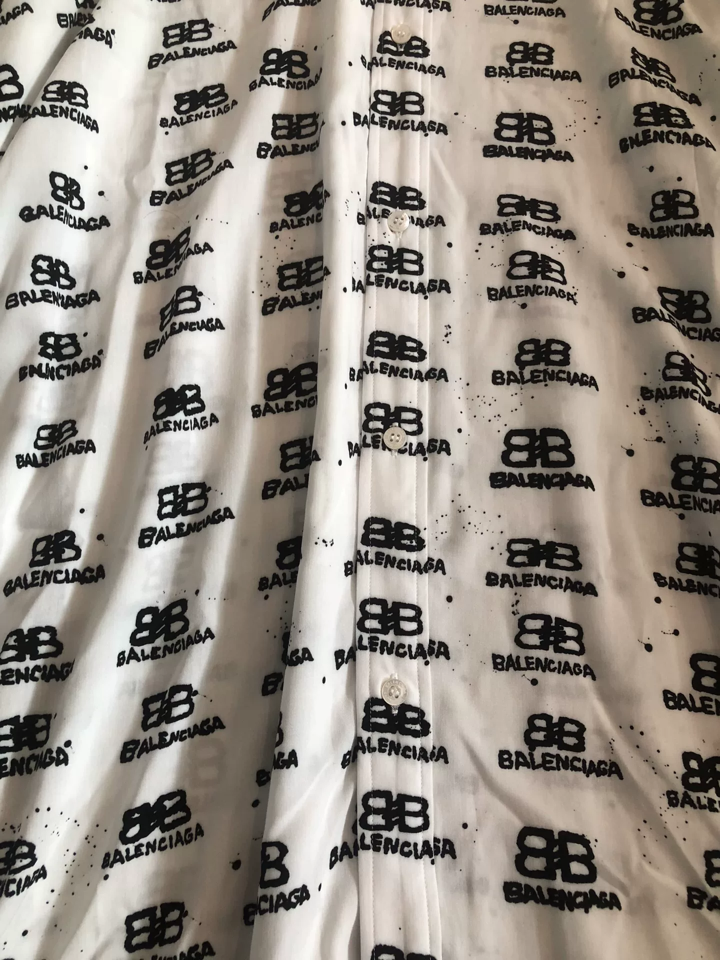 Balenciaga BB Logo Oversized White Shirt — front