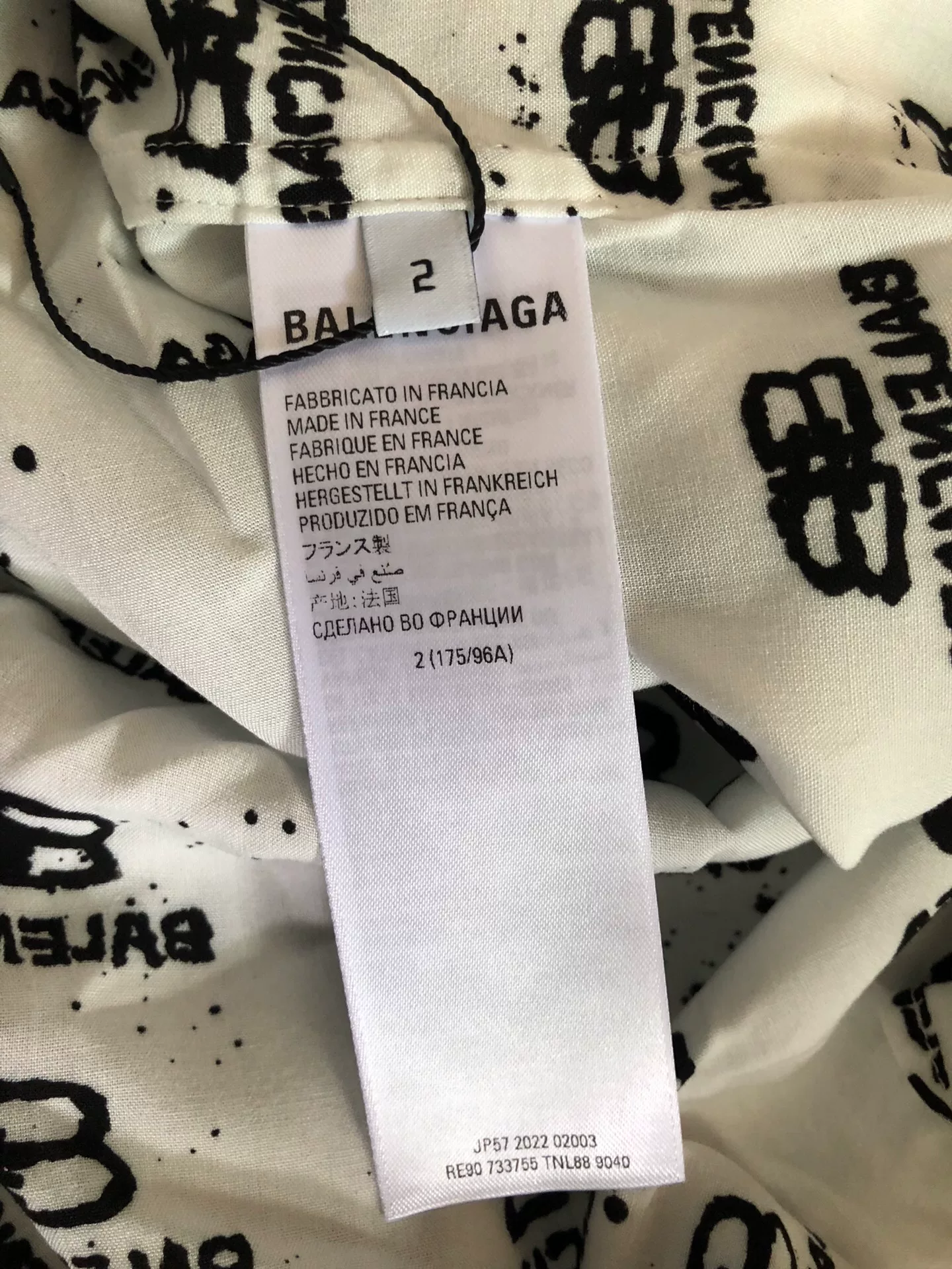 Balenciaga BB Logo Oversized White Shirt — label