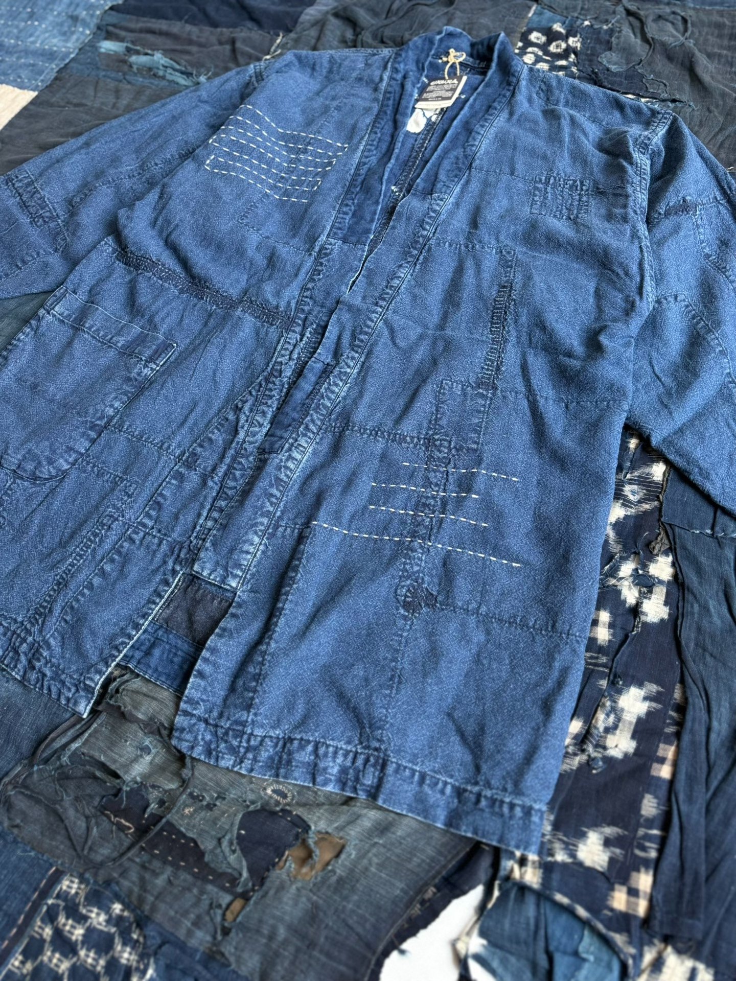 Blue Blue Japan Indigo Robe Coat — label