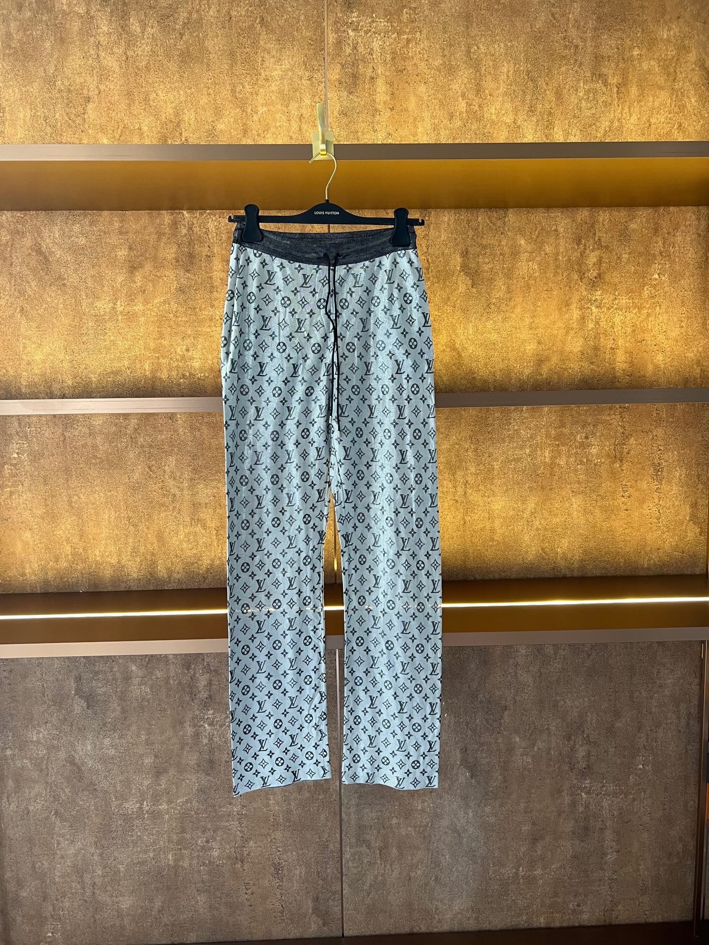 Louis Vuitton Gray Monogram Silk Casual Pants
