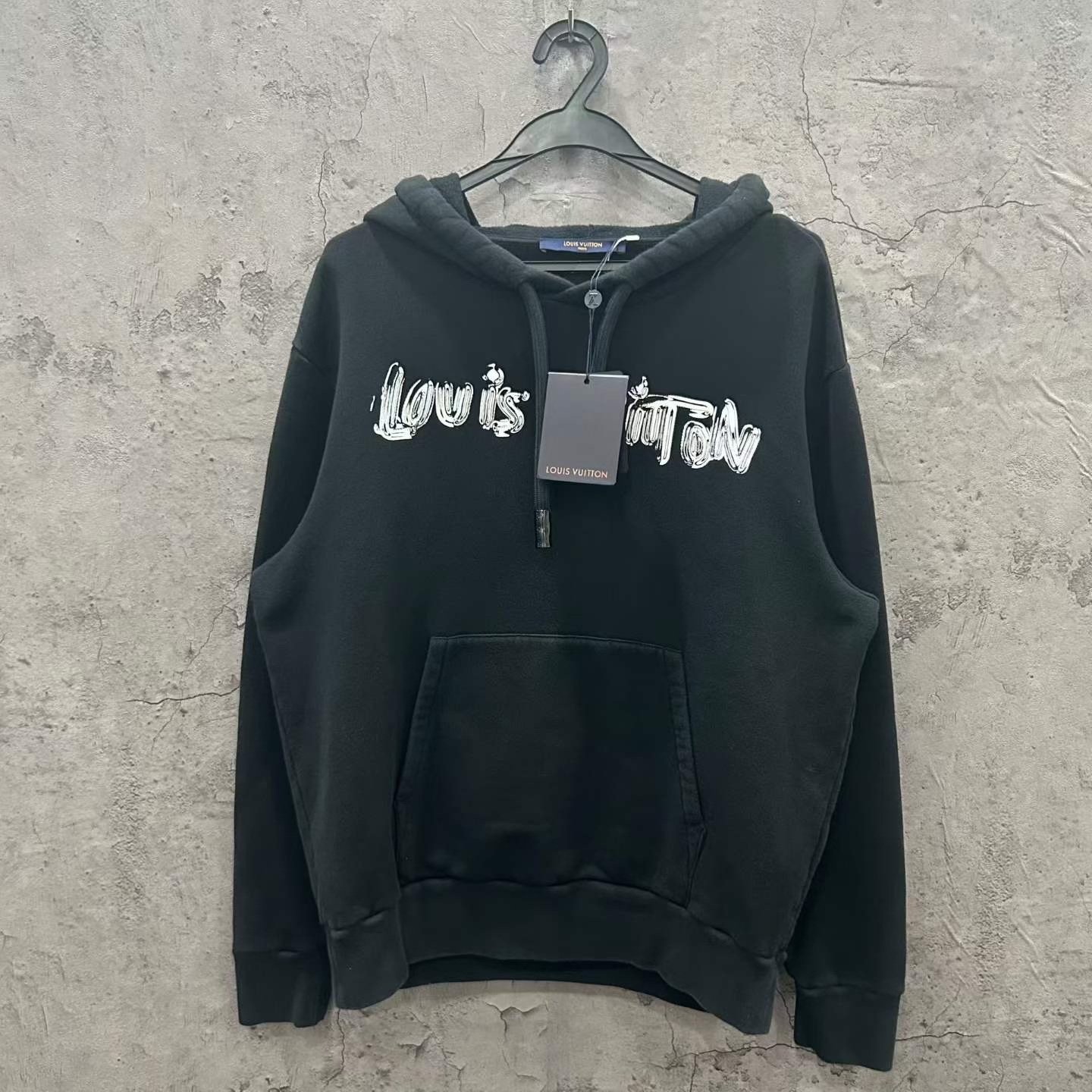Louis Vuitton Black Graffiti Print Hoodie