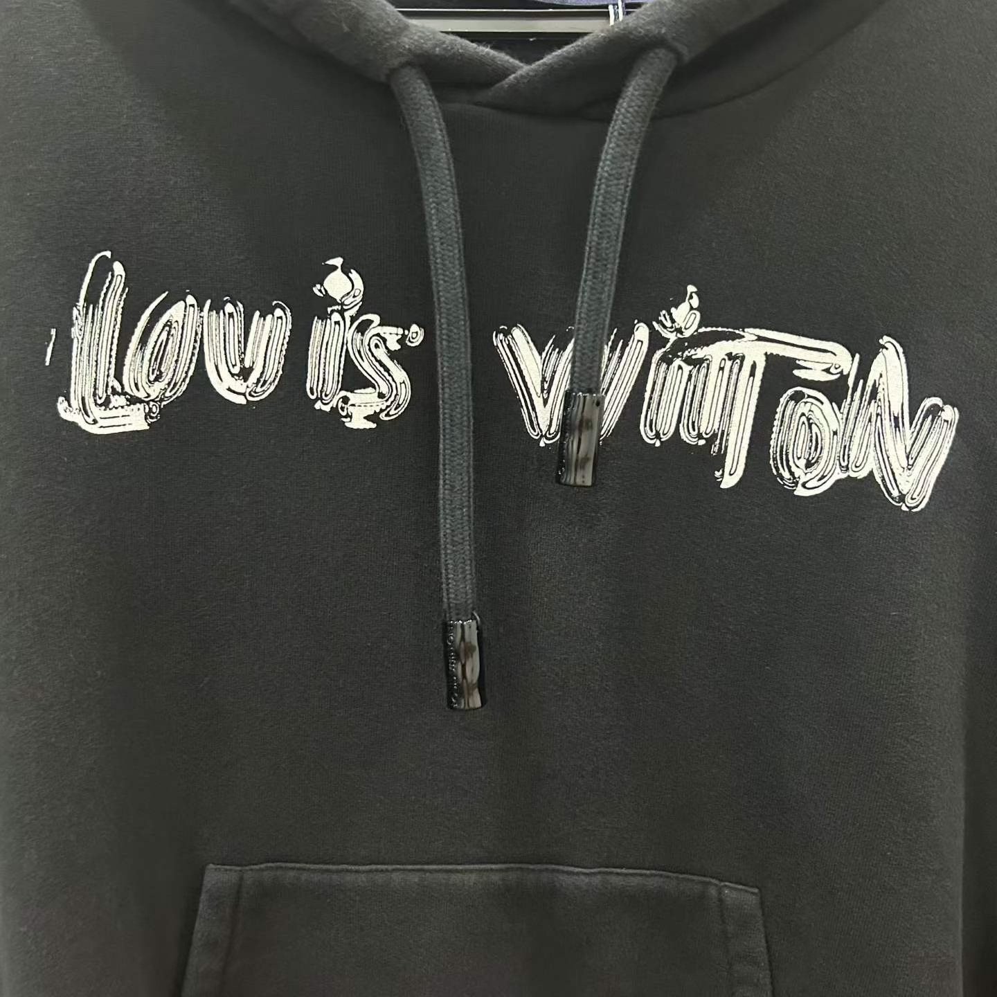 Louis Vuitton Black Graffiti Print Hoodie — front