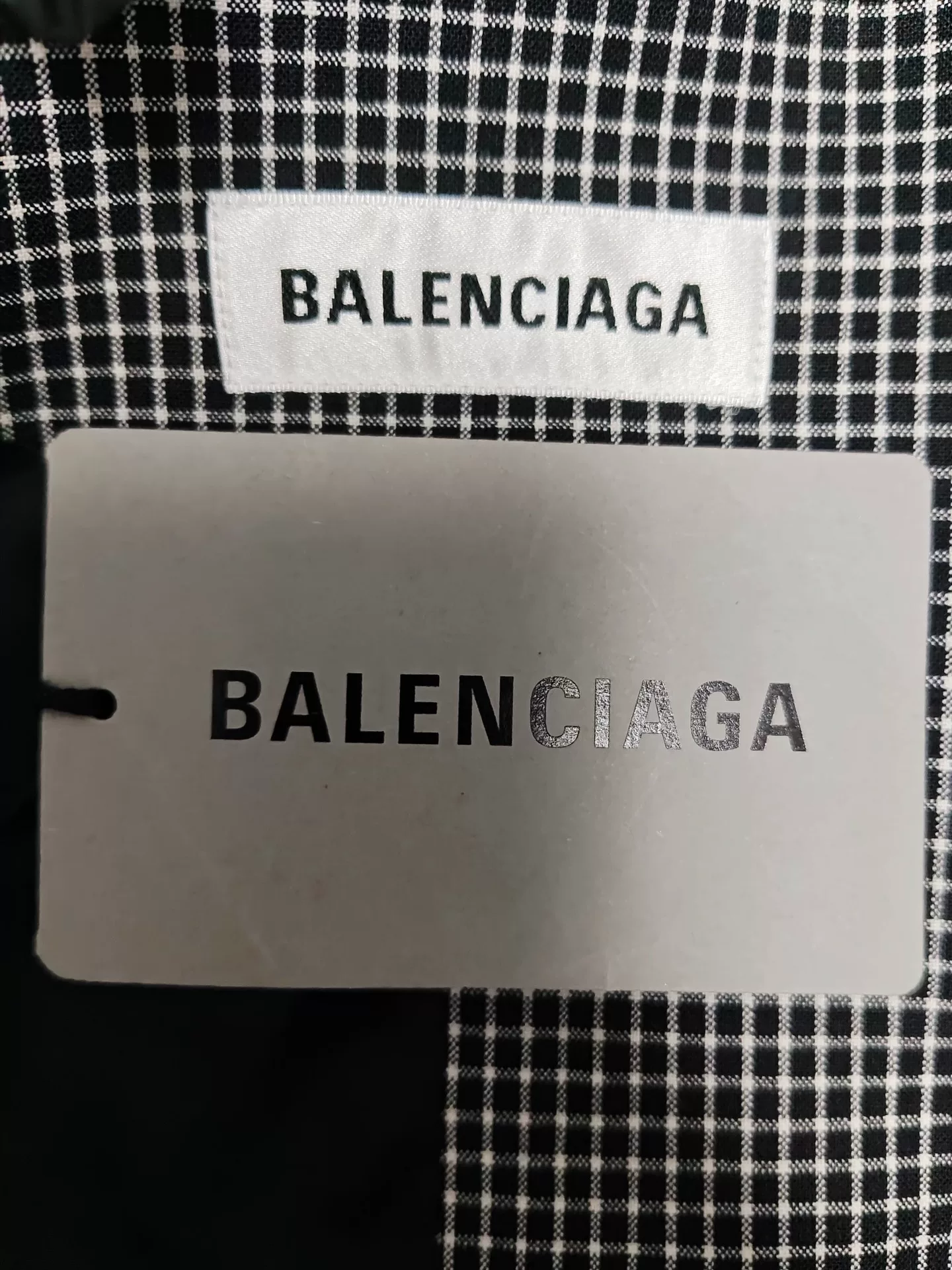 Balenciaga Checkered Padded Shoulder Blazer — back
