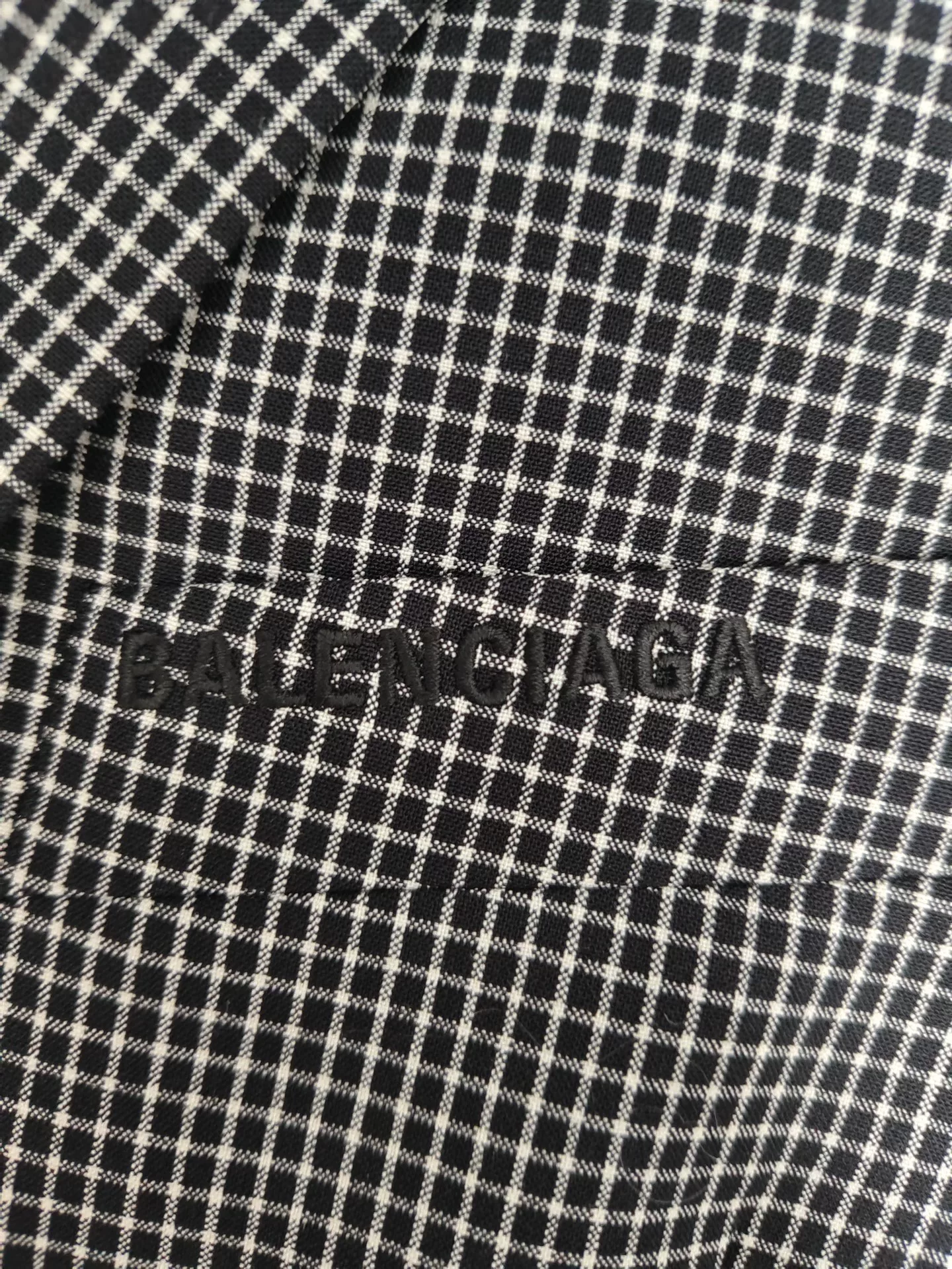 Balenciaga Checkered Padded Shoulder Blazer — detail