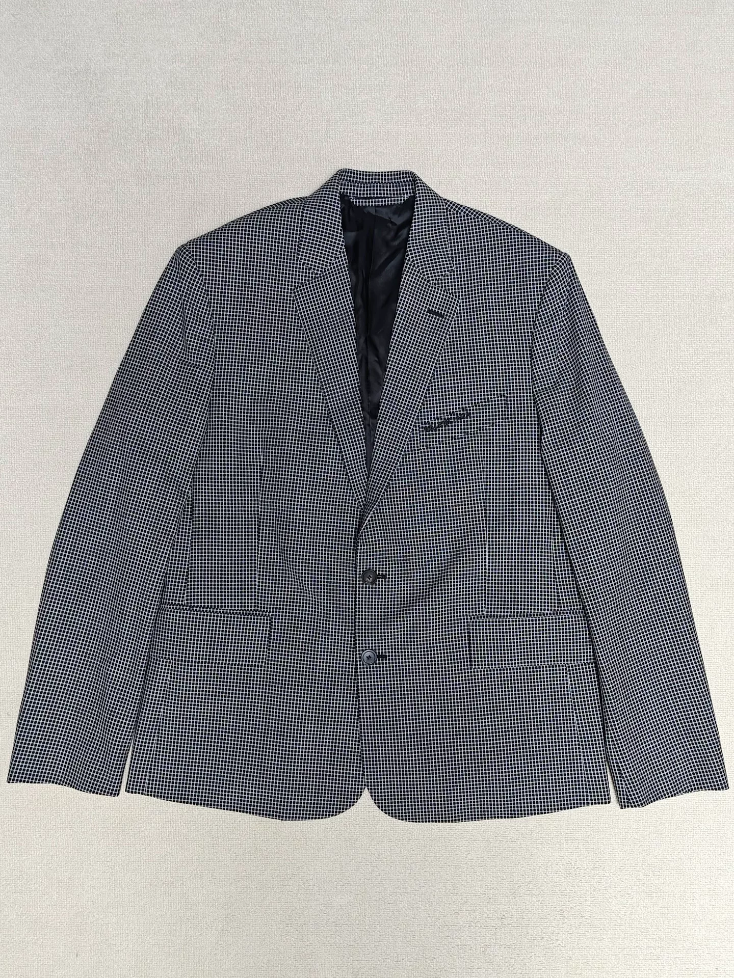 Balenciaga Checkered Padded Shoulder Blazer