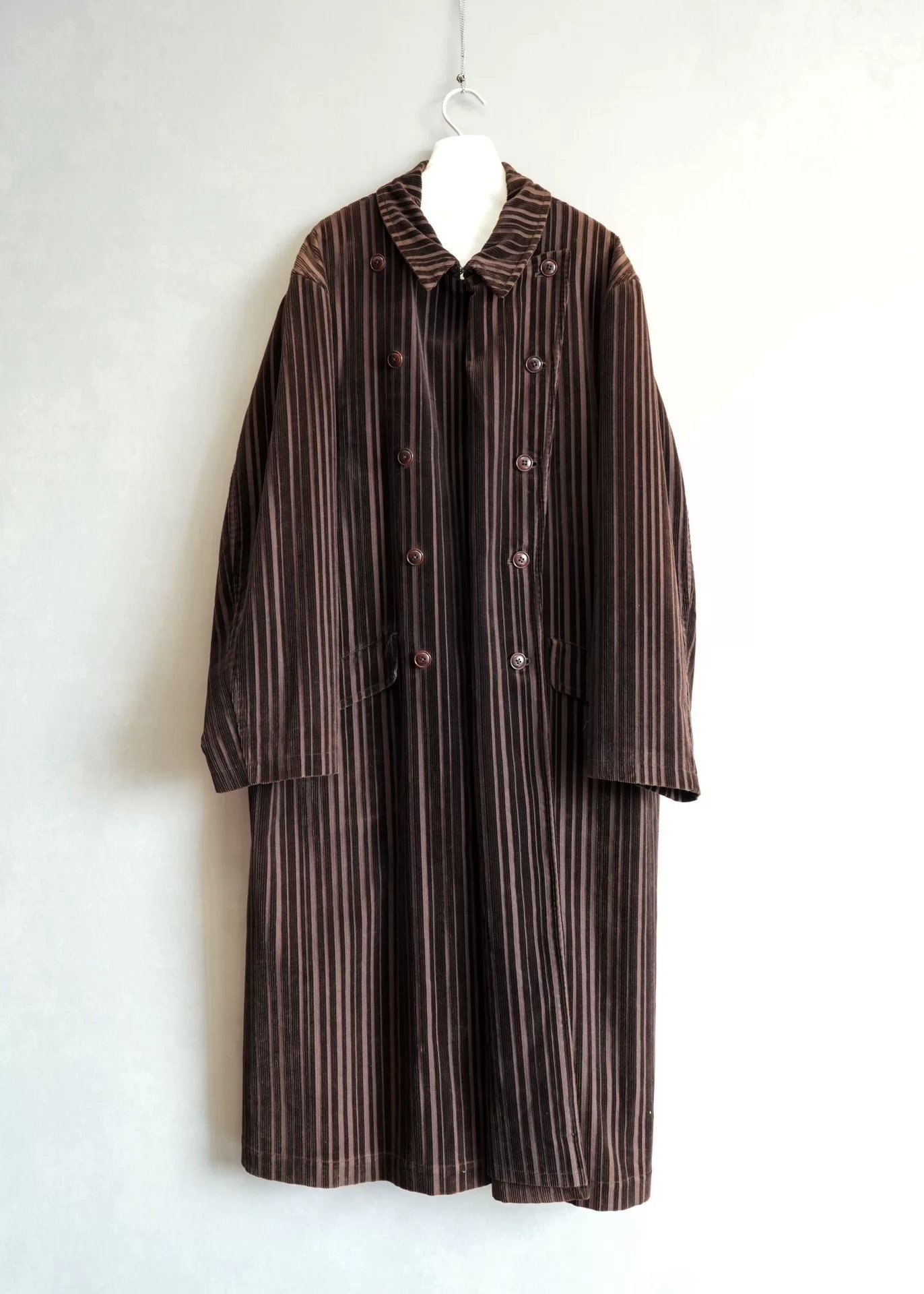 Yohji Yamamoto 96AW Striped Corduroy Coat — front