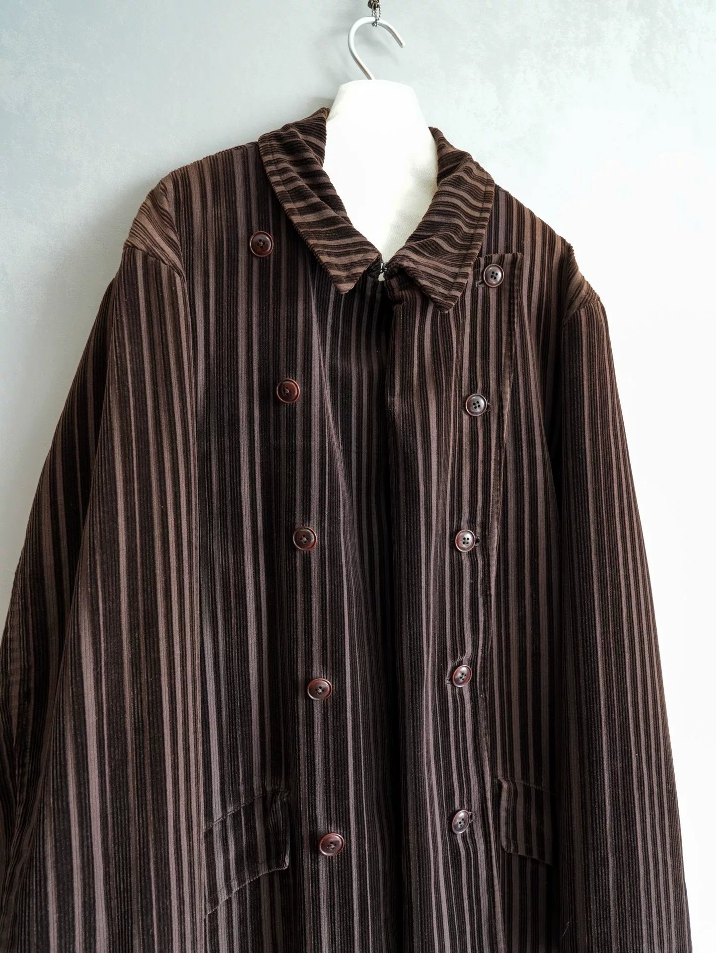 Yohji Yamamoto 96AW Striped Corduroy Coat — back