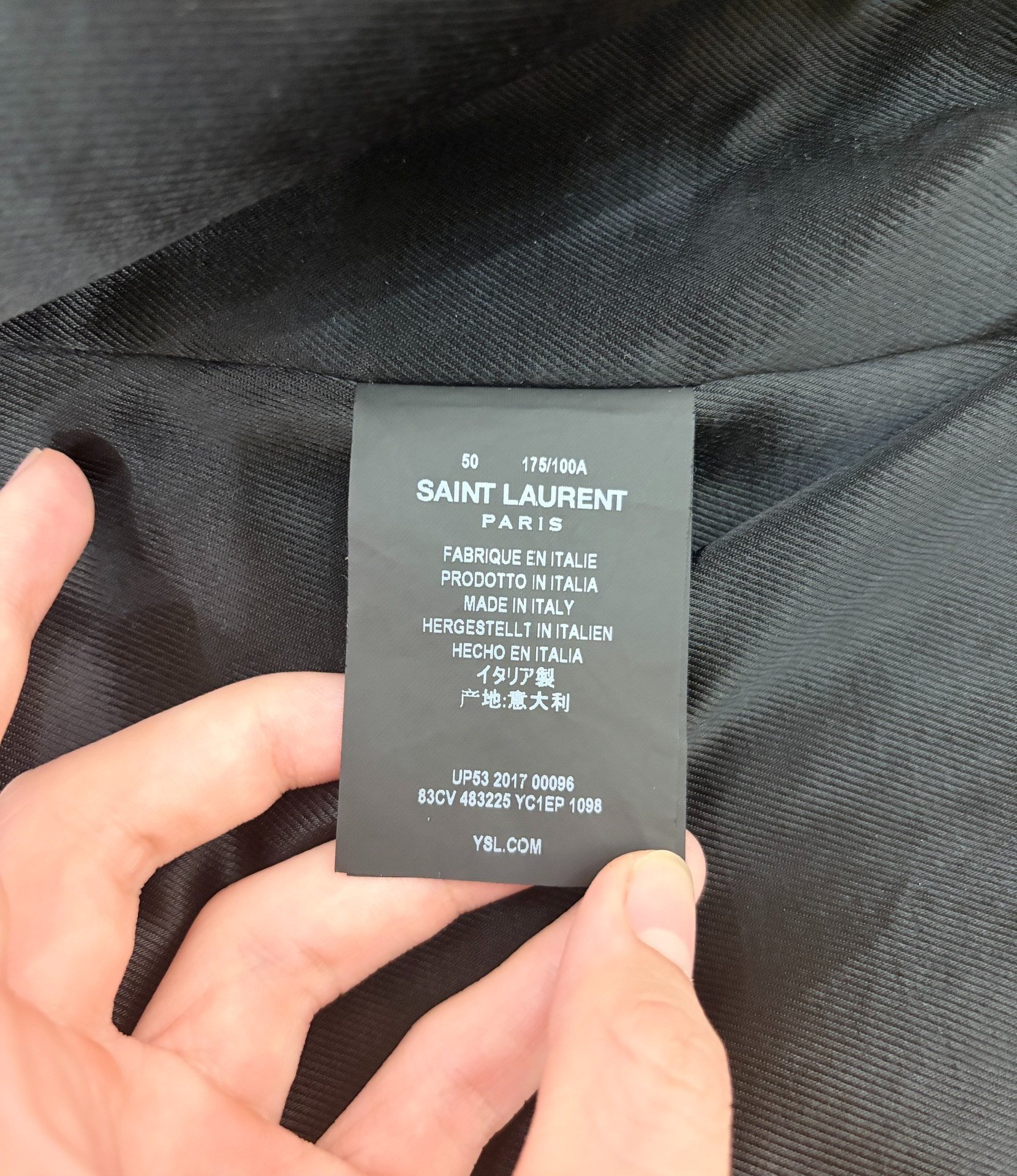 Saint Laurent NoSmoking Biker Leather Jacket — label