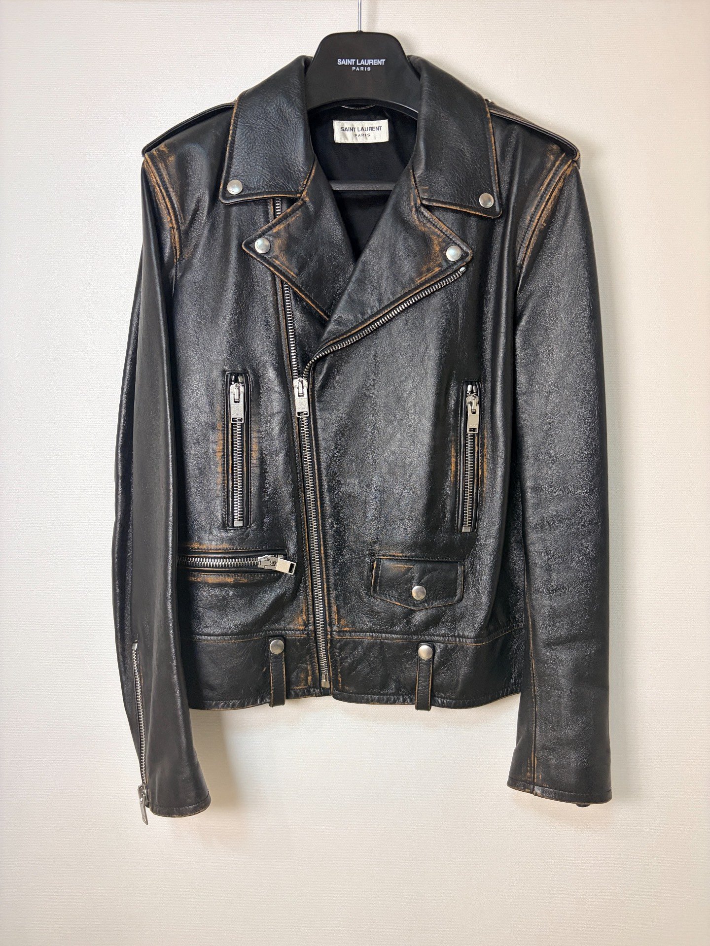 Saint Laurent NoSmoking Biker Leather Jacket — front