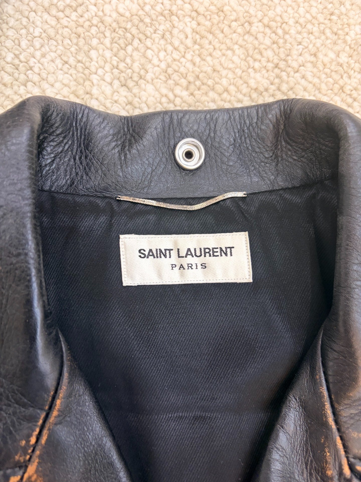 Saint Laurent NoSmoking Biker Leather Jacket — back