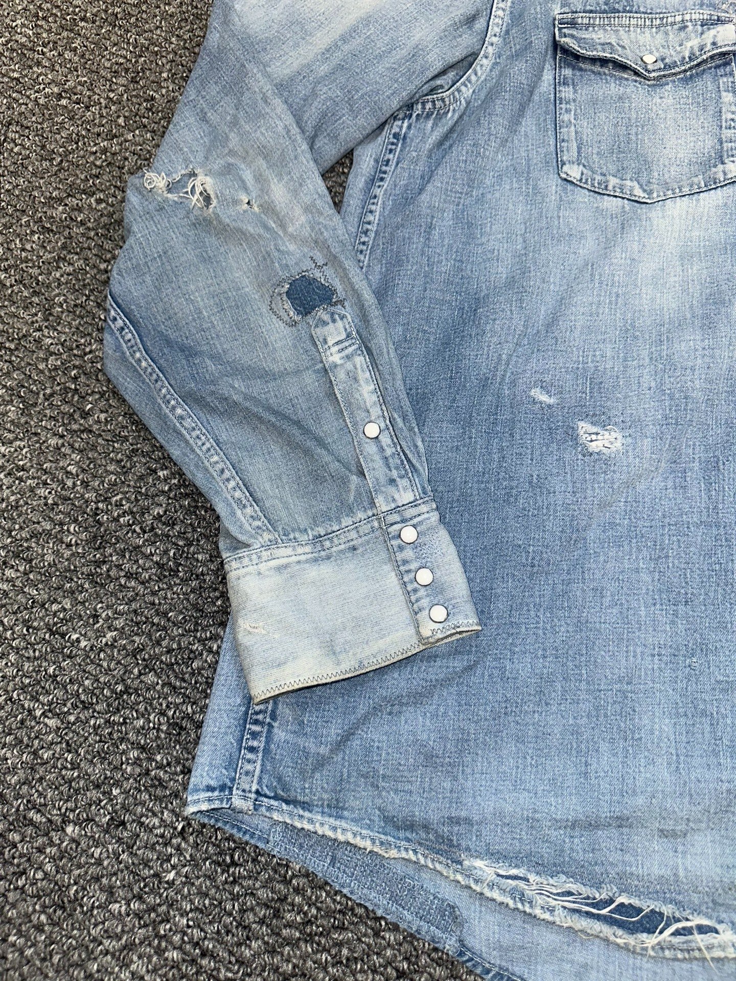 visvim Distressed Denim Shirt — back