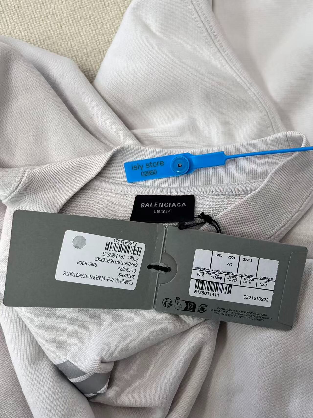 Balenciaga Logo Print Crewneck Sweatshirt — label