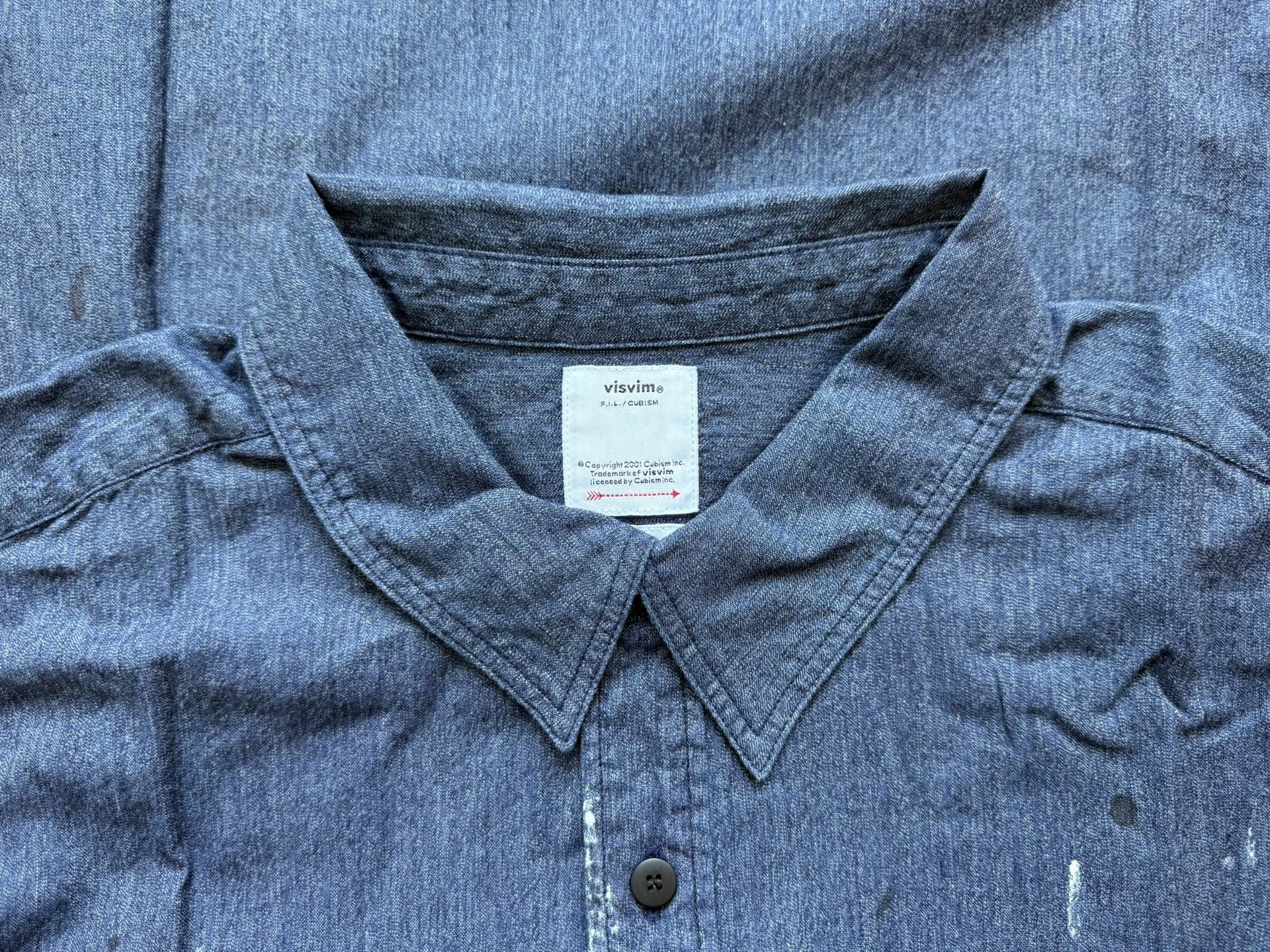 Visvim 1910 P.O. Chambray L/S Shirt — detail