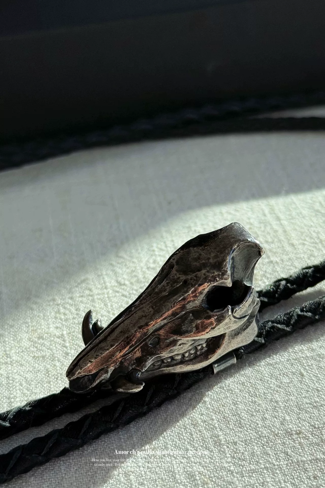 Yohji Yamamoto 950 Silver Wolf Necklace — back