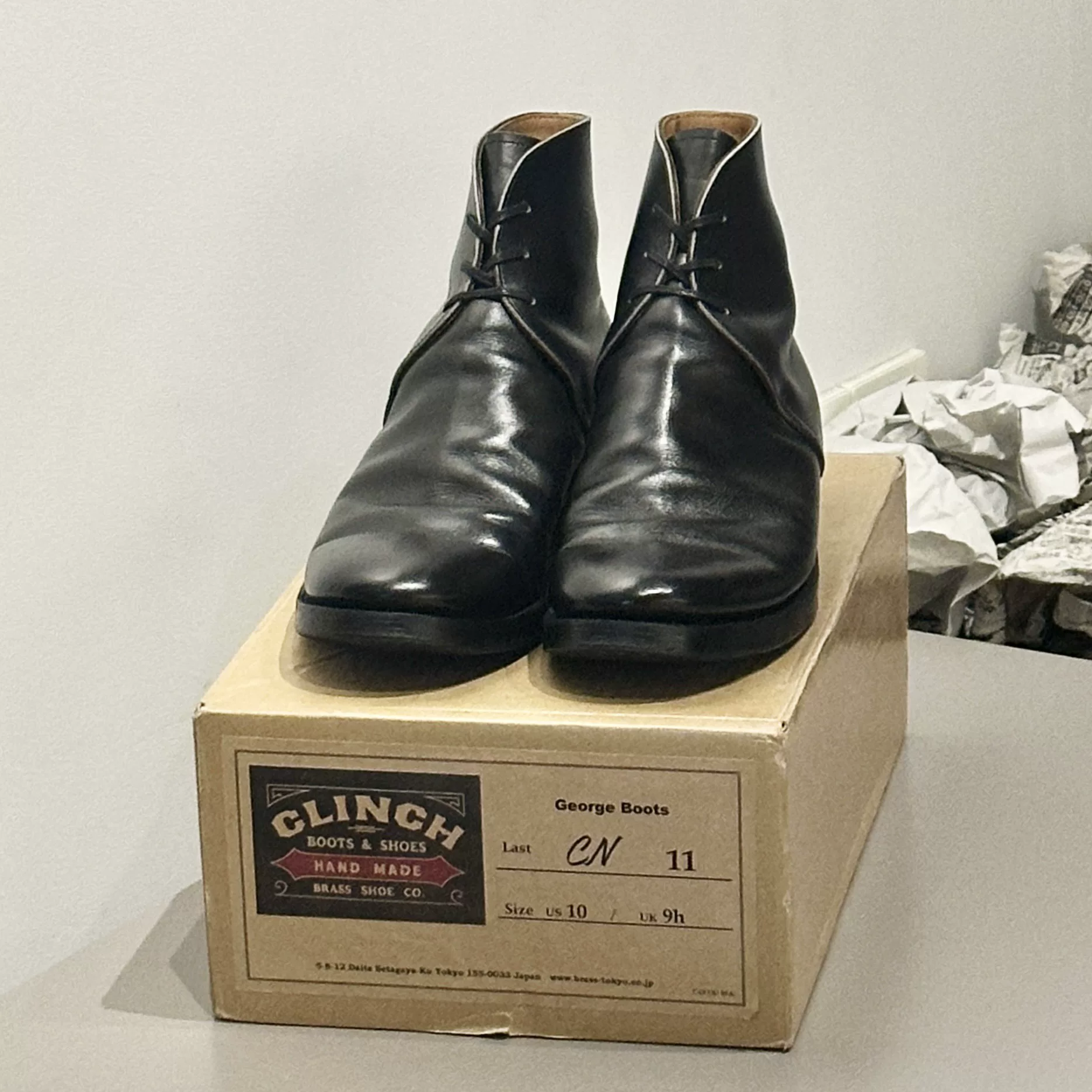CLINCH Black Leather George Lace-Up Boots