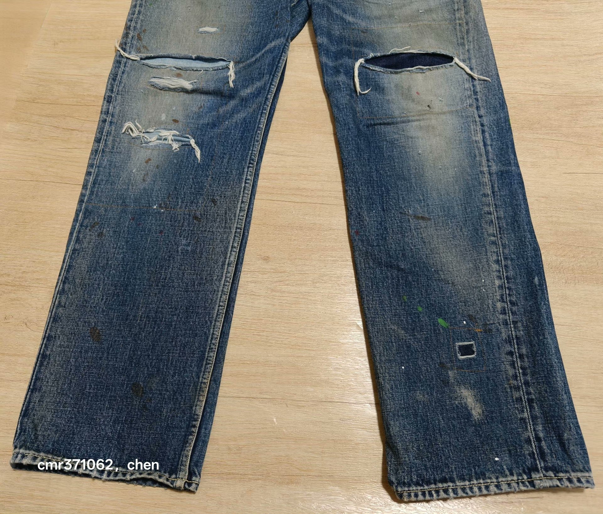 visvim 19ss Spot 03 D17 Distressed Jeans — detail