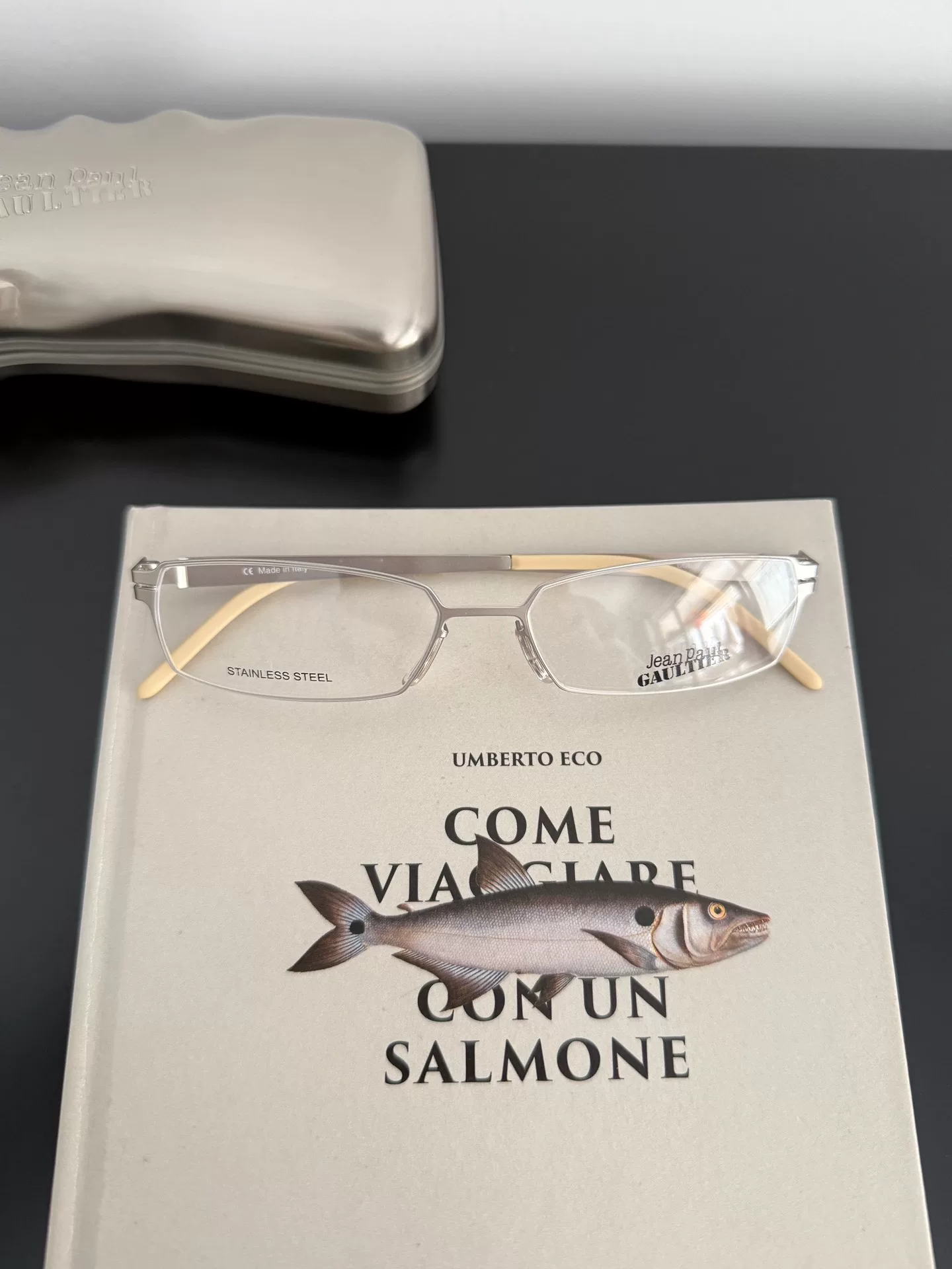 Jean Paul Gaultier Runway Clear-Lens Glasses — detail