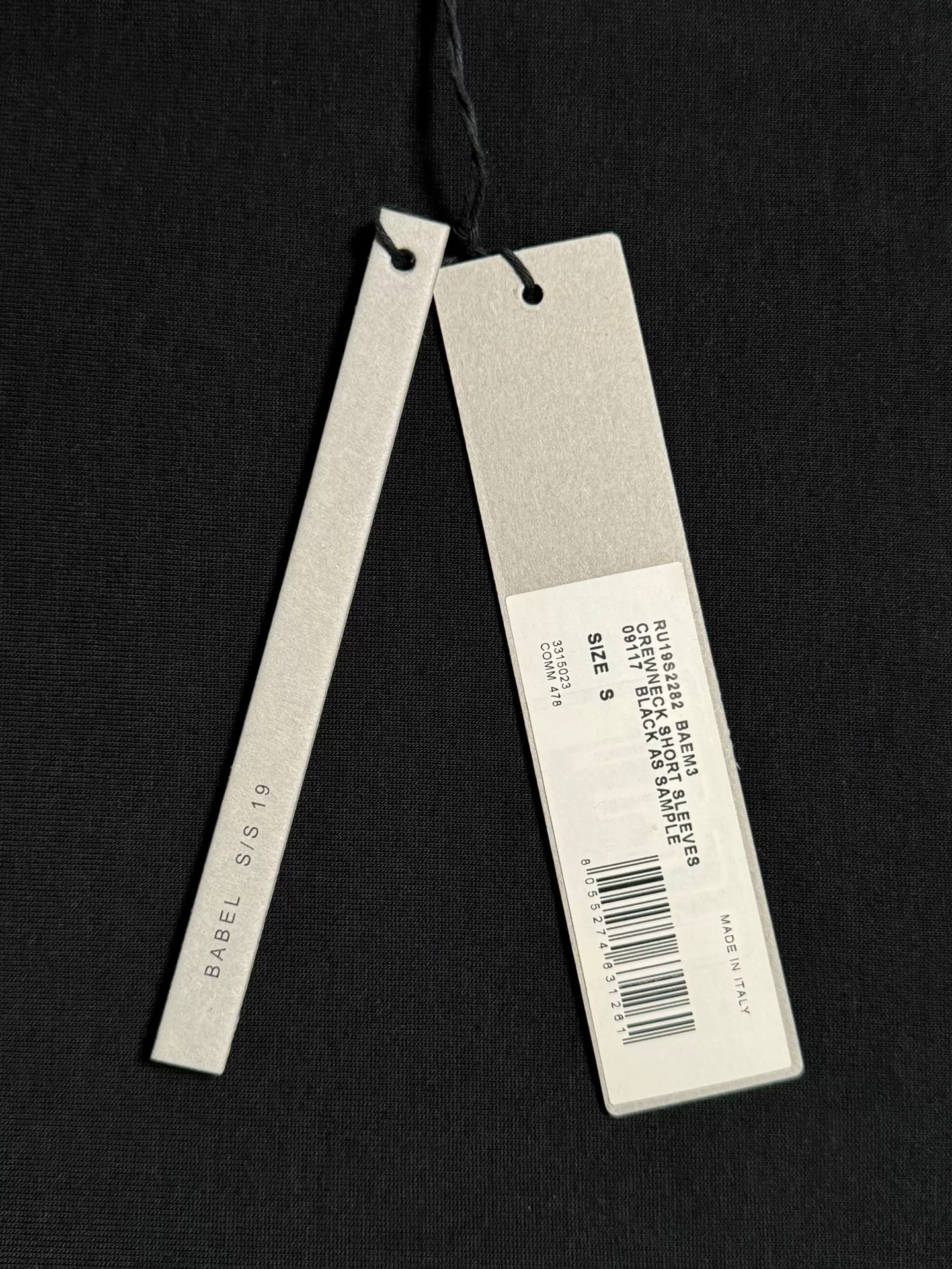 Rick Owens Geometric Embroidery Black T-shirt — label