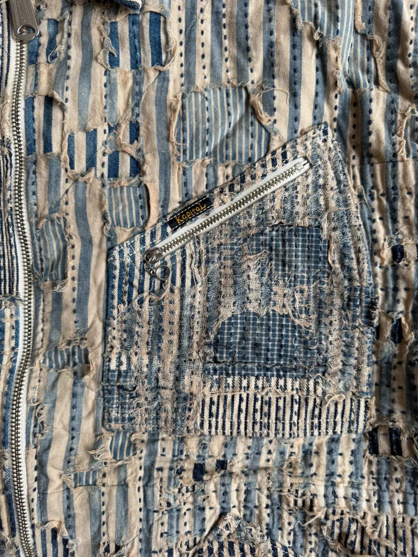 Kapital 25SS Liberty Boro Zip Jacket — label