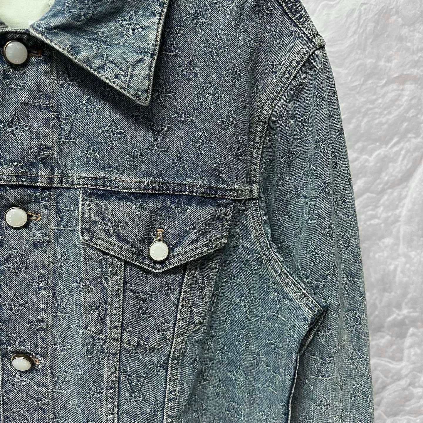 Louis Vuitton Monogram Pearl Button Denim Jacket — detail