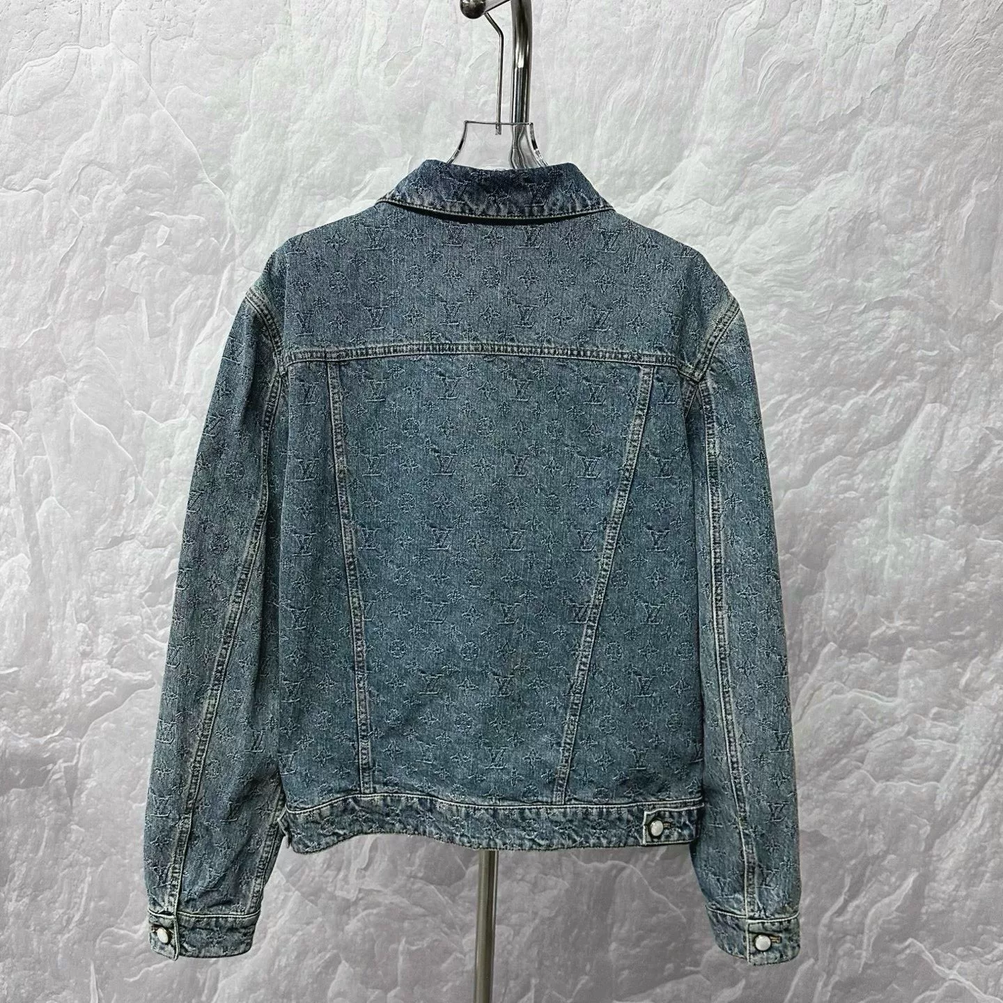 Louis Vuitton Monogram Pearl Button Denim Jacket — back