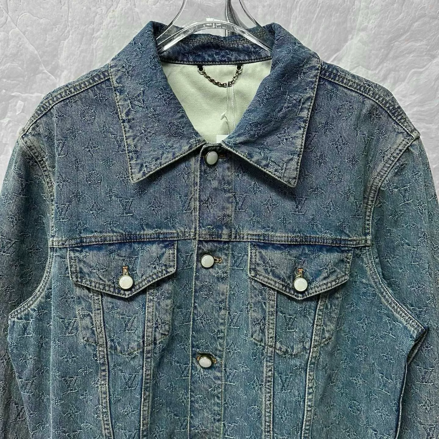 Louis Vuitton Monogram Pearl Button Denim Jacket — front