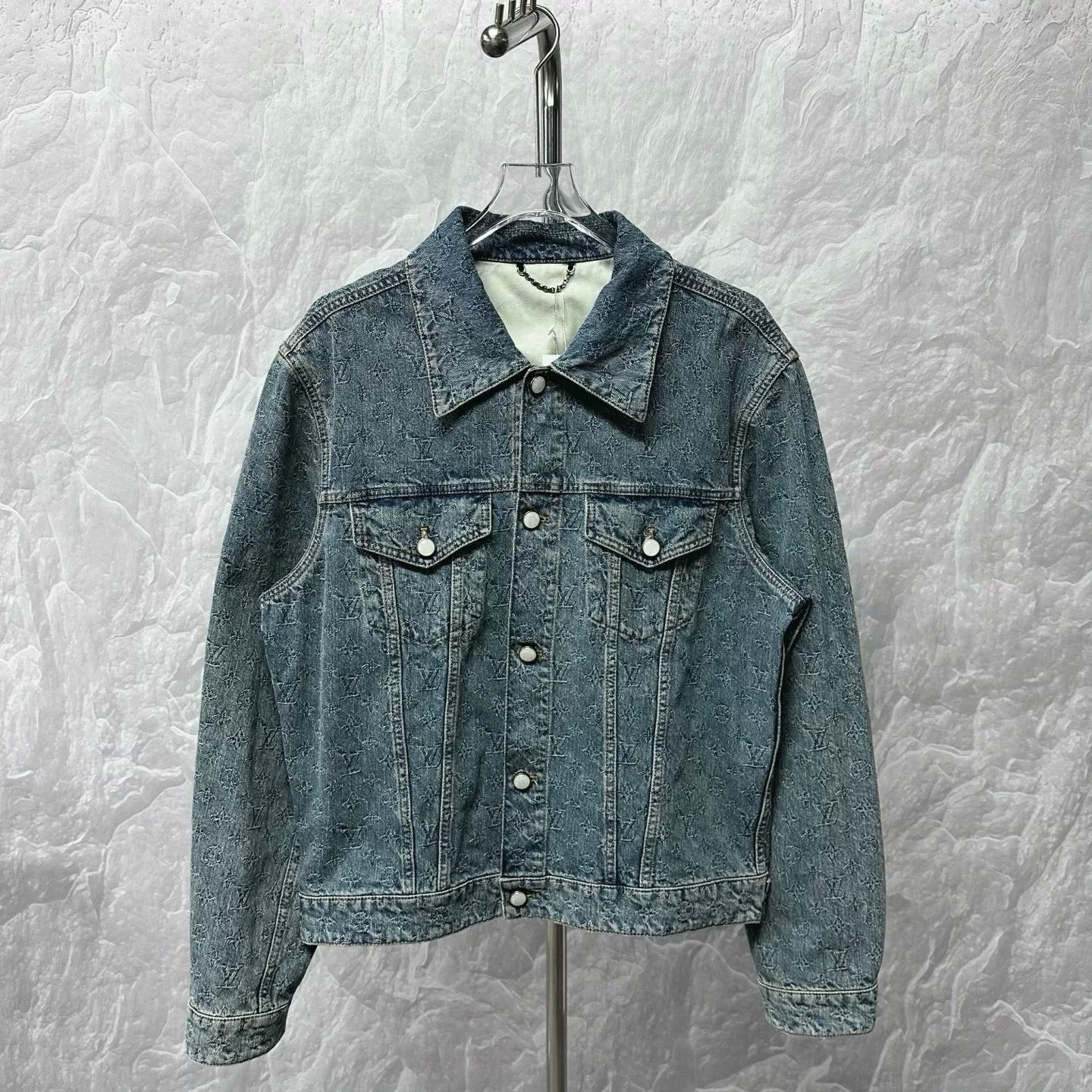 Louis Vuitton Monogram Pearl Button Denim Jacket