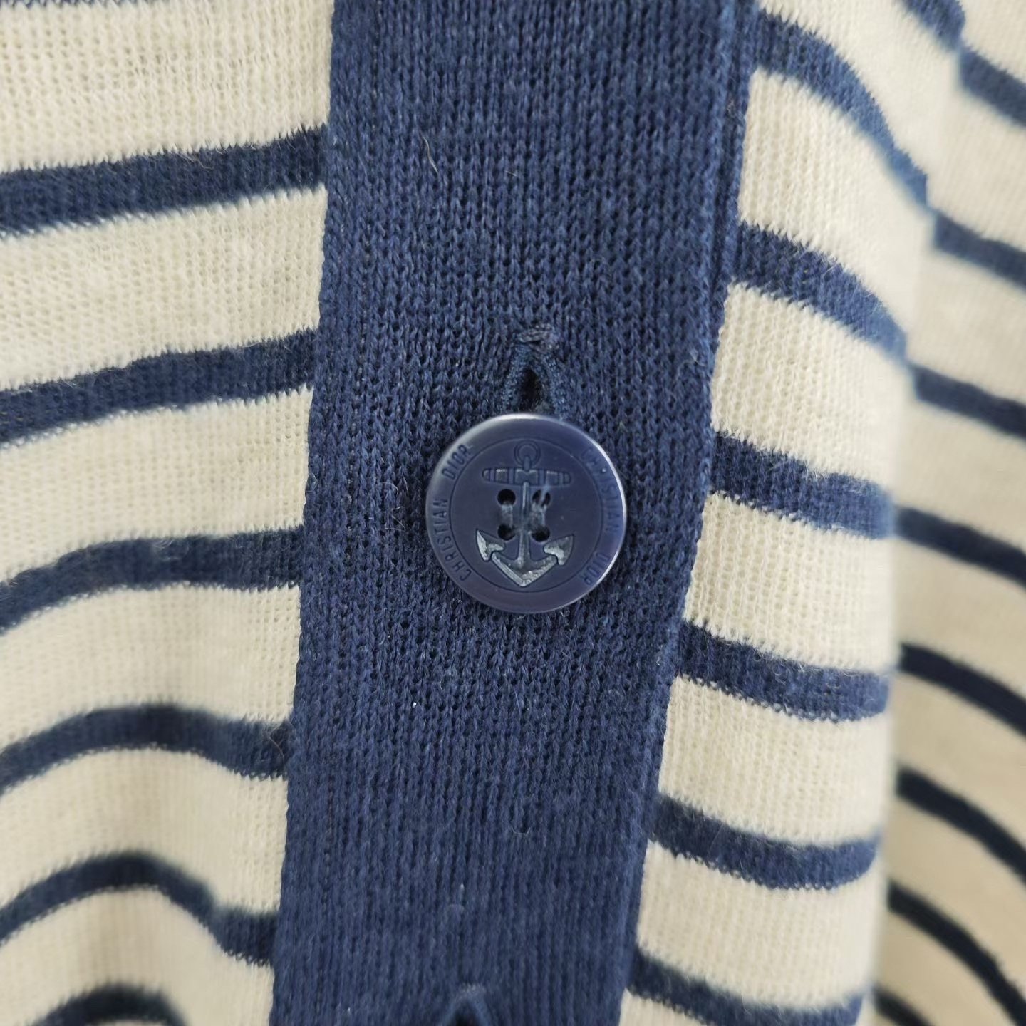 Dior Linen Cardigan with Back Logo — back