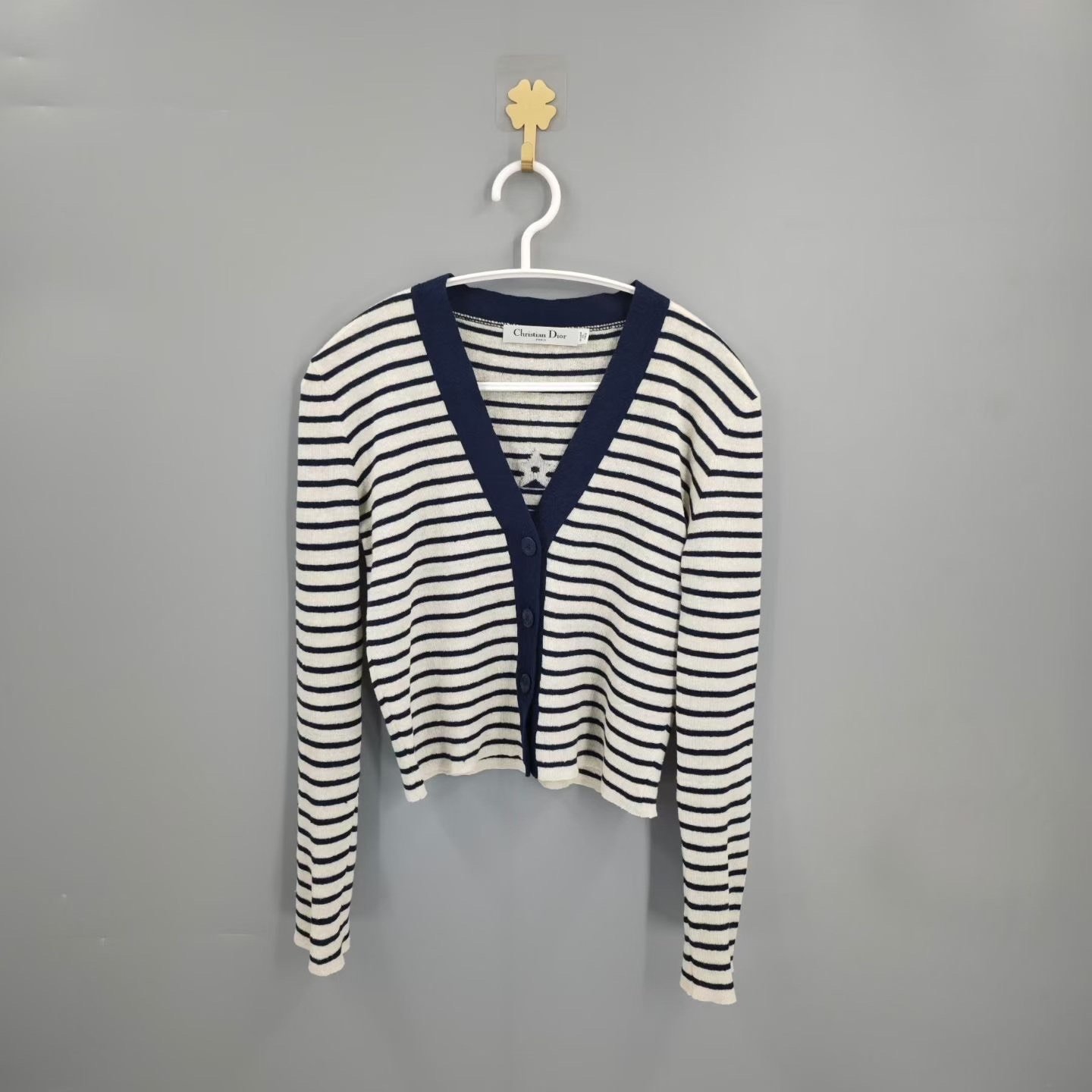 Dior Linen Cardigan with Back Logo — front
