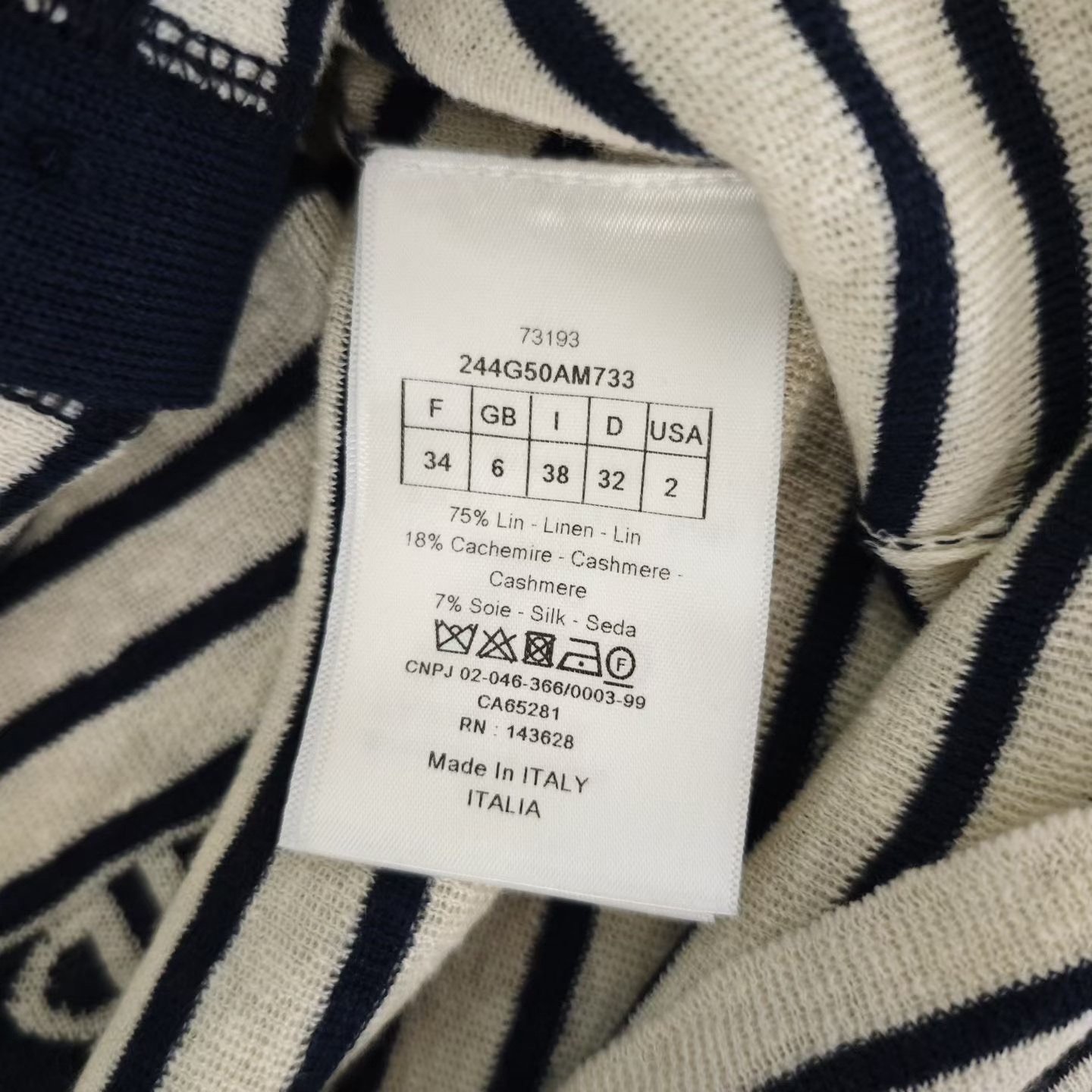 Dior Linen Cardigan with Back Logo — label