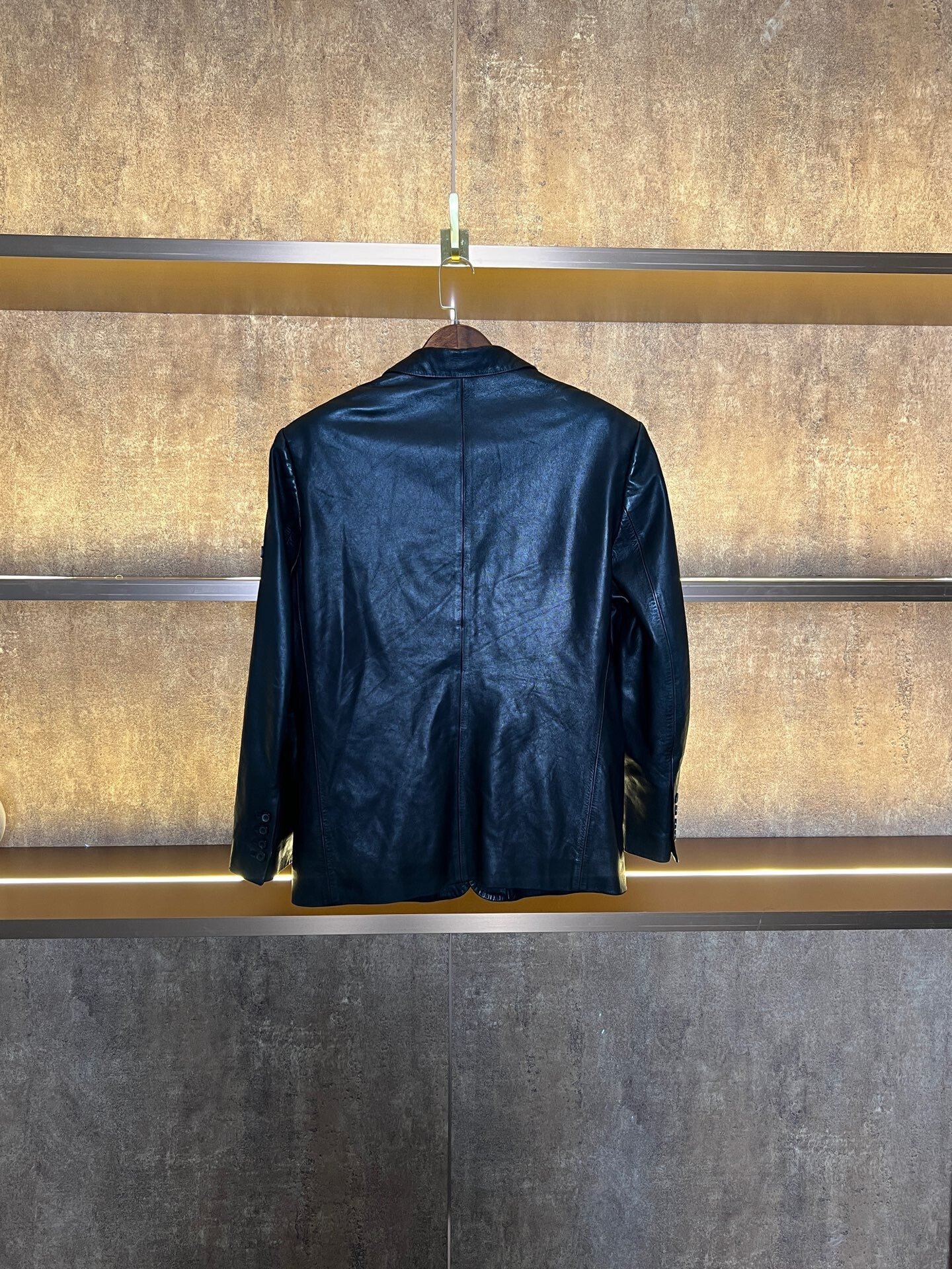 Balenciaga Sleeve Logo Sheepskin Blazer — front