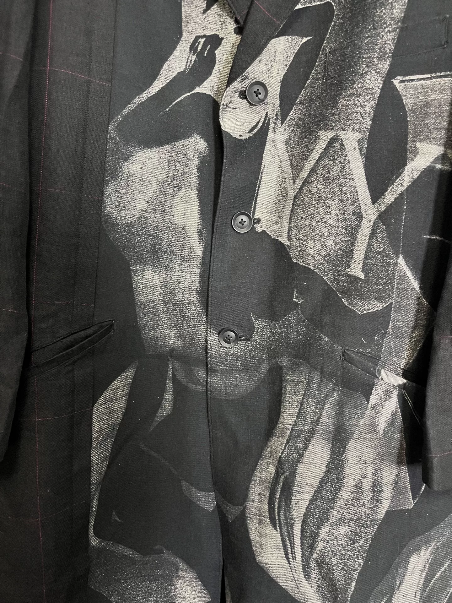 Yohji Yamamoto 23SS Linen Totem Coat — detail