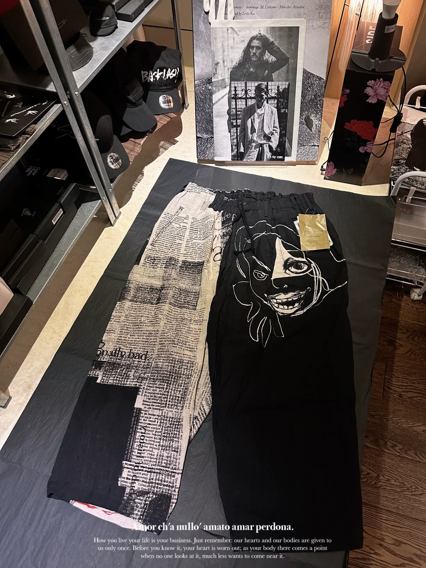 Yohji Yamamoto 22SS Asakura Newspaper Pants — front