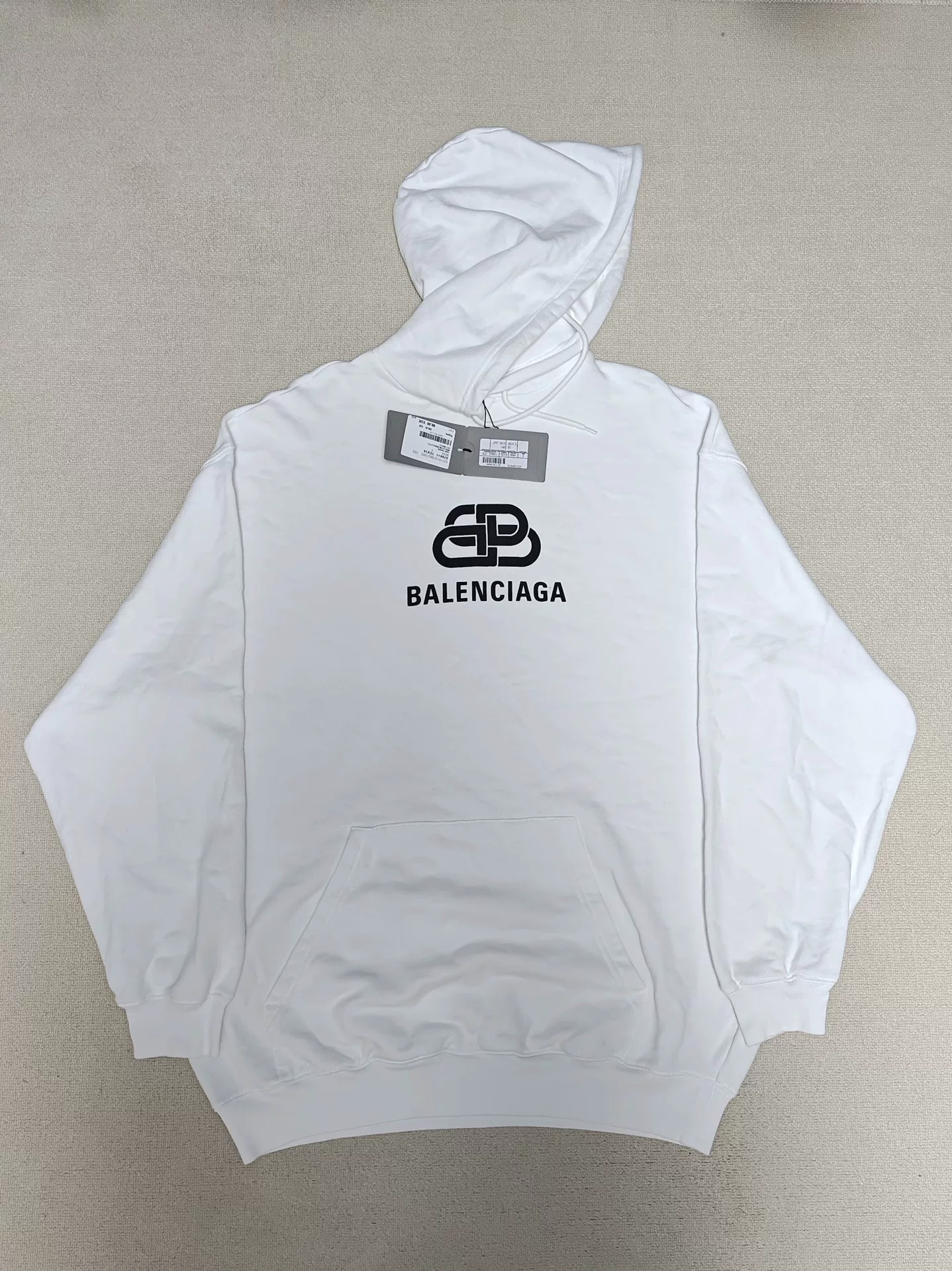 Balenciaga White Logo Hoodie
