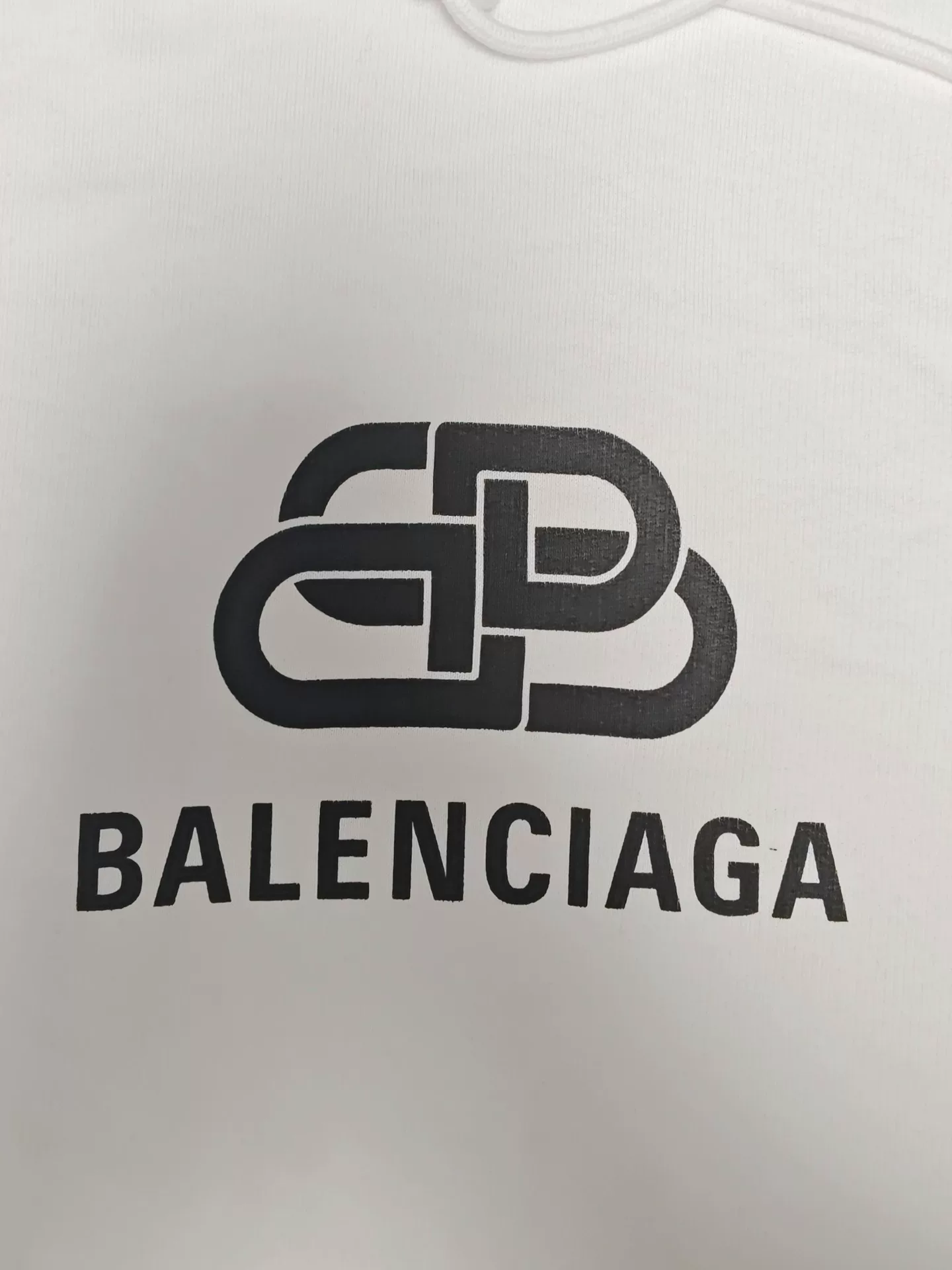 Balenciaga White Logo Hoodie — detail