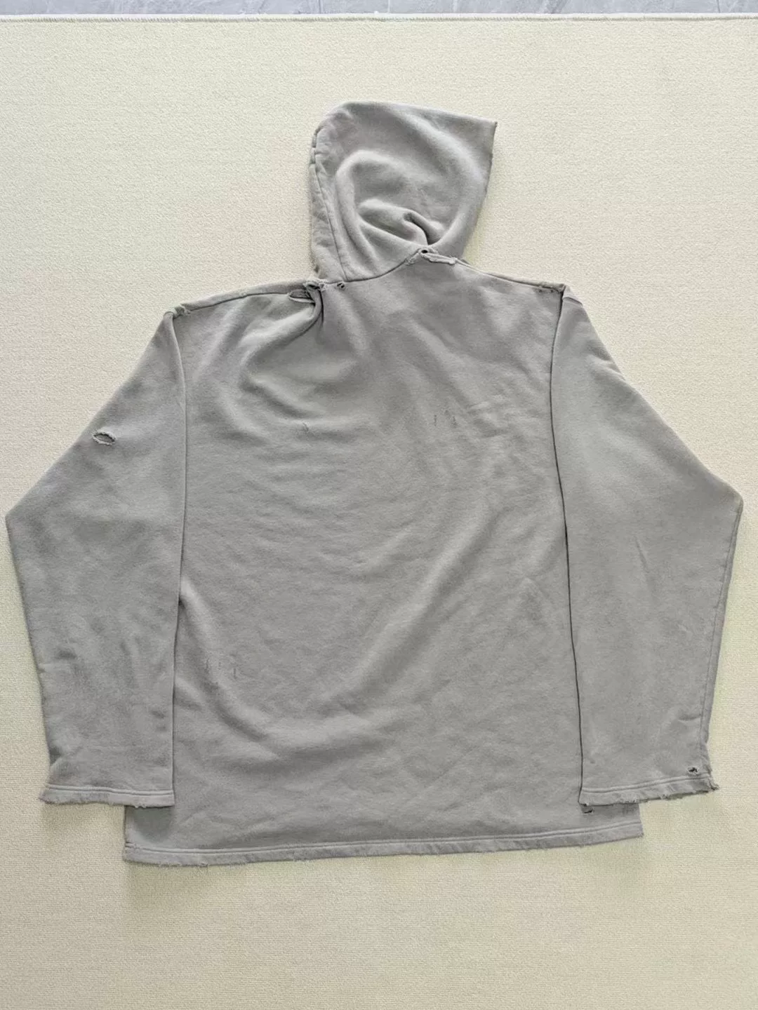 Balenciaga Blurred Logo Distressed Hoodie — detail