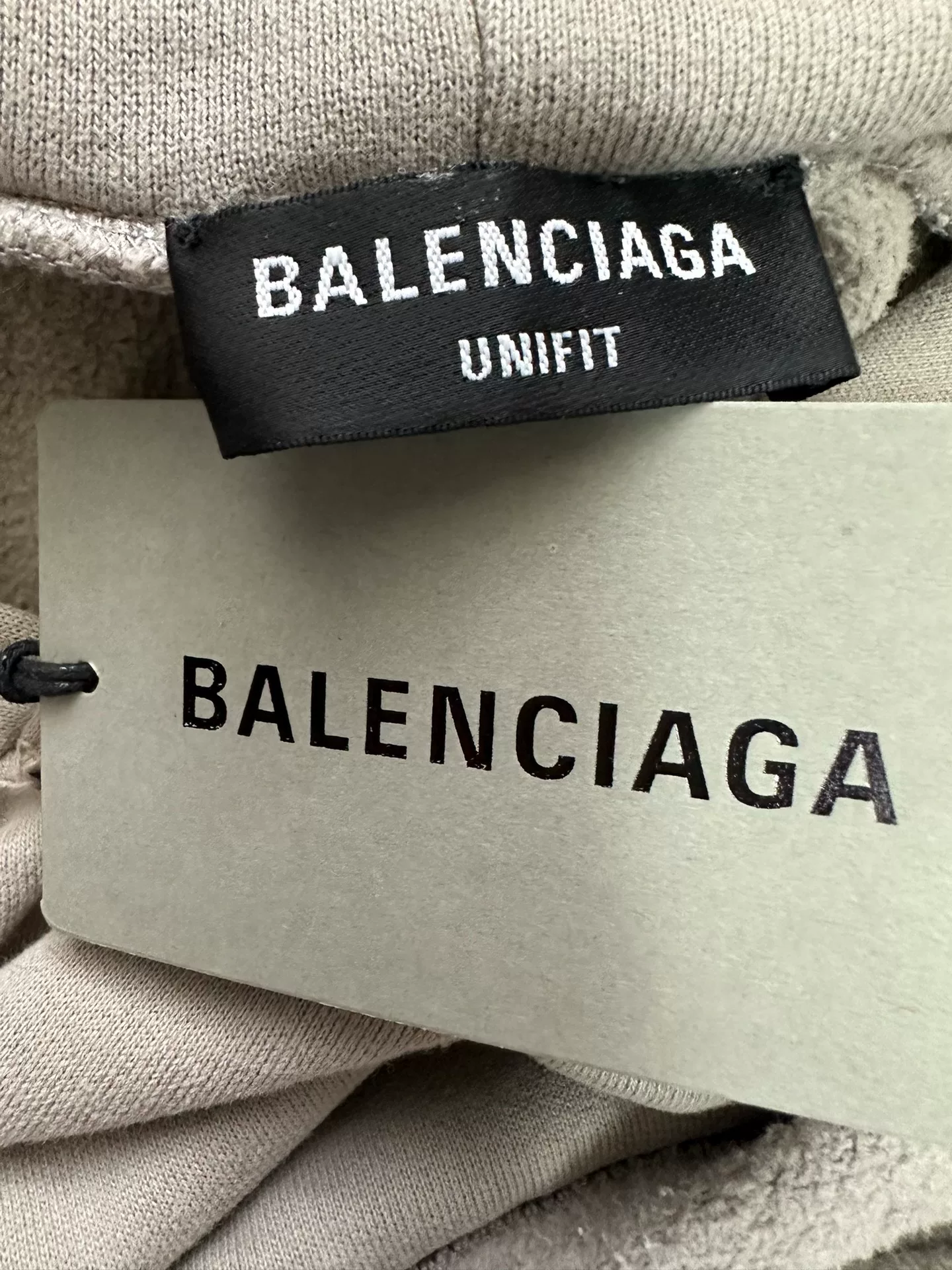 Balenciaga Blurred Logo Distressed Hoodie — label