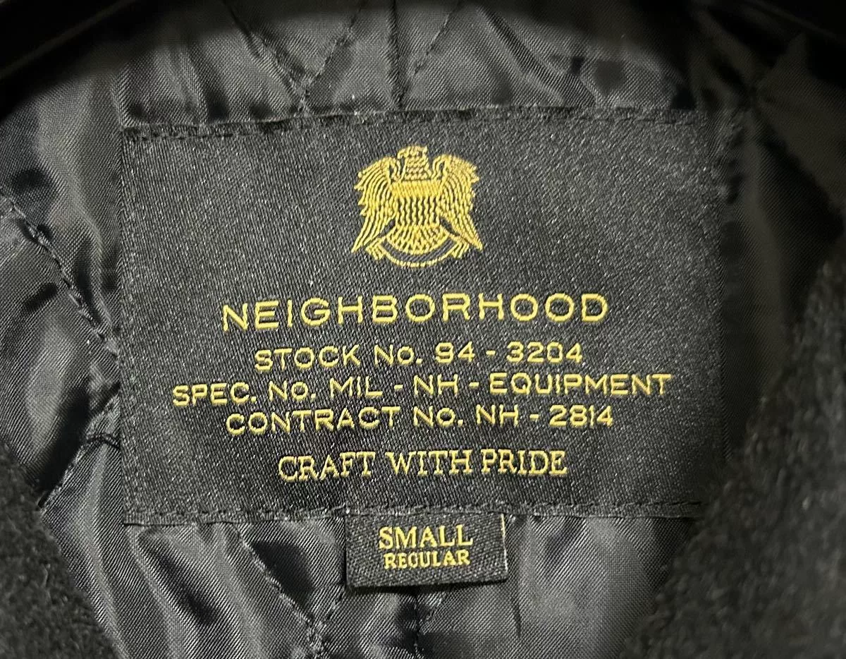 NEIGHBORHOOD Wool Double-Breasted Coat — detail