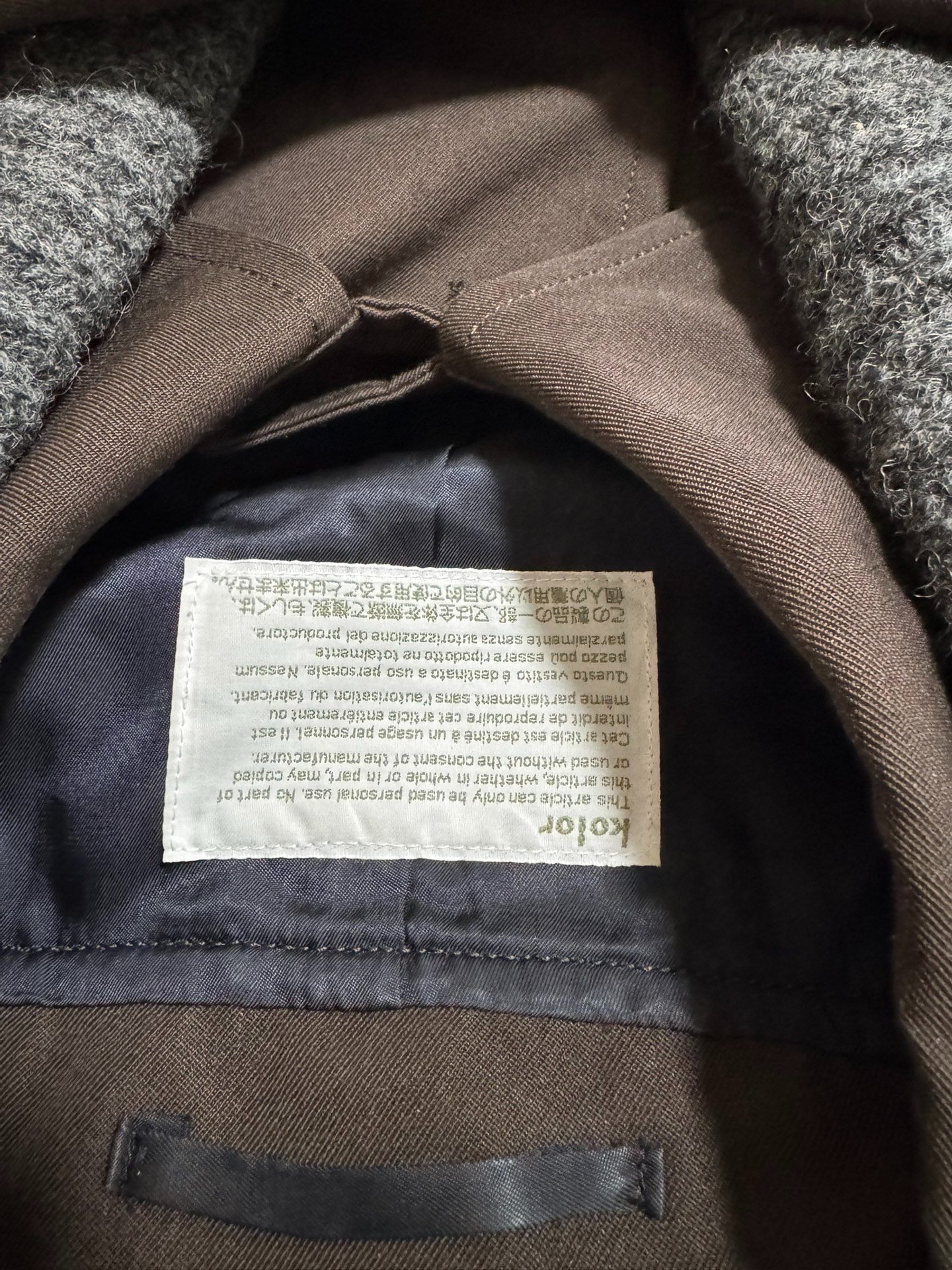 Kolor 20AW Wool Knit Structured Coat — back