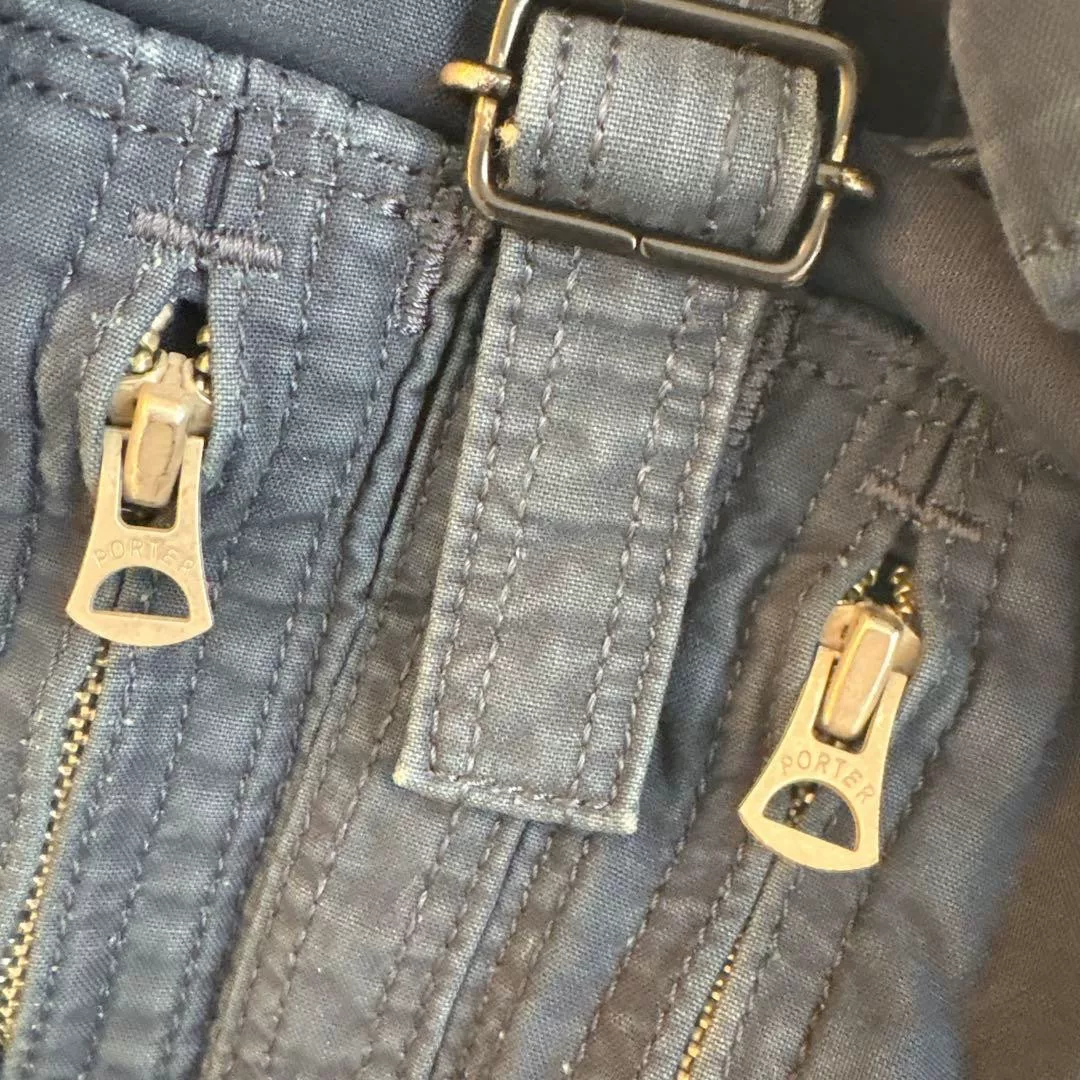 Porter Deep Blue Indigo Dye Rucksack — label